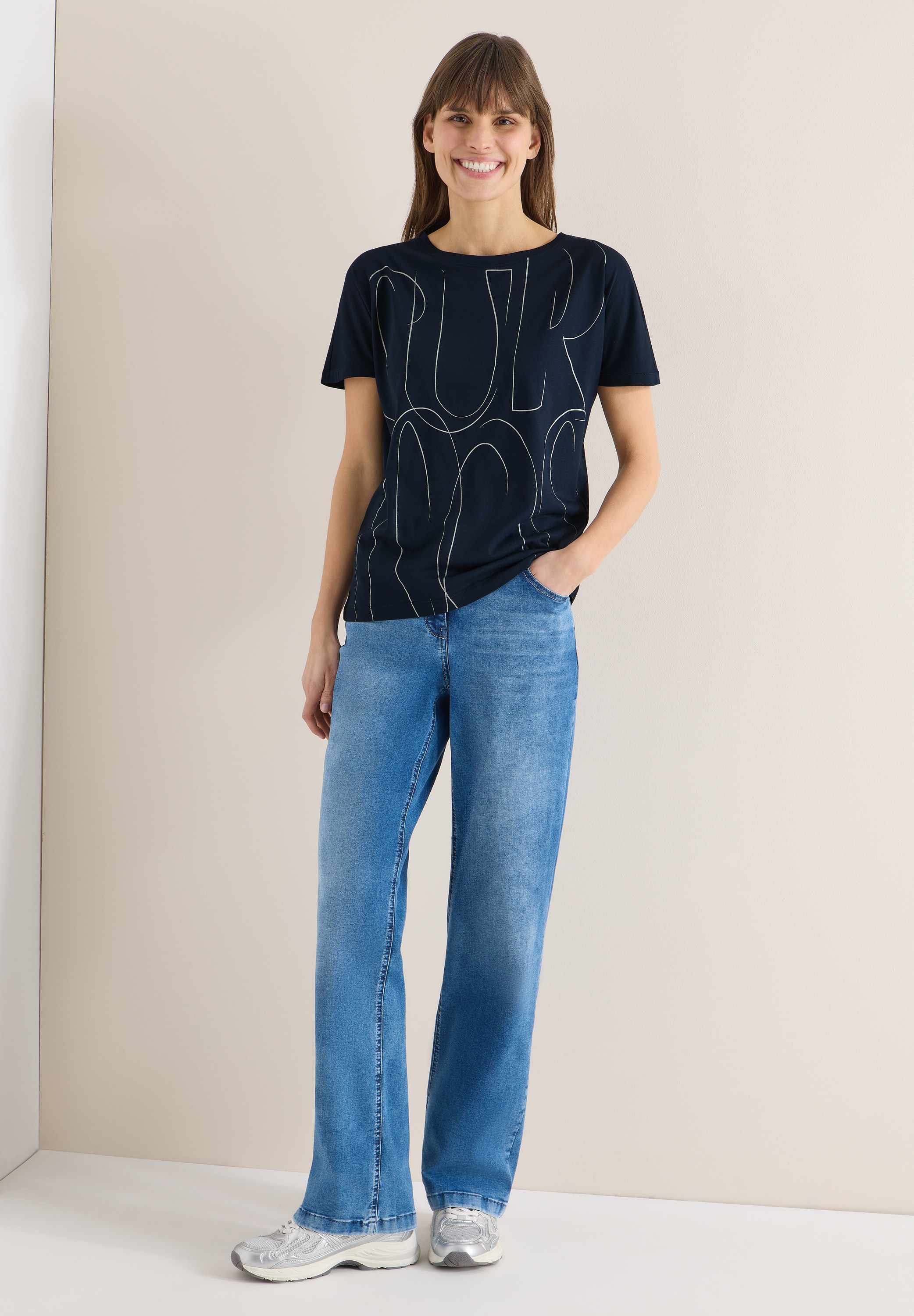 Cecil T-Shirt mit U-Boot-Ausschnitt