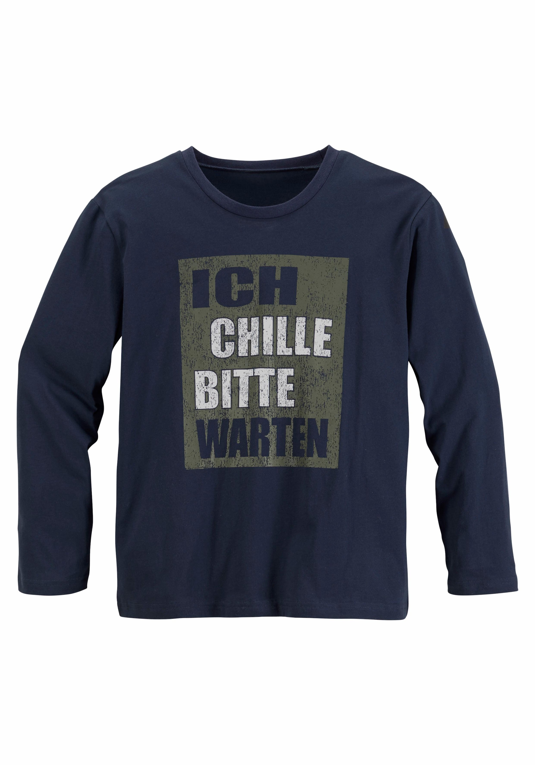 AUTHENTIC LE JOGGER Pyjama, (2 tlg., 1 Stück), Schlafanzug mit Spruch "Ich chille bitte warten"