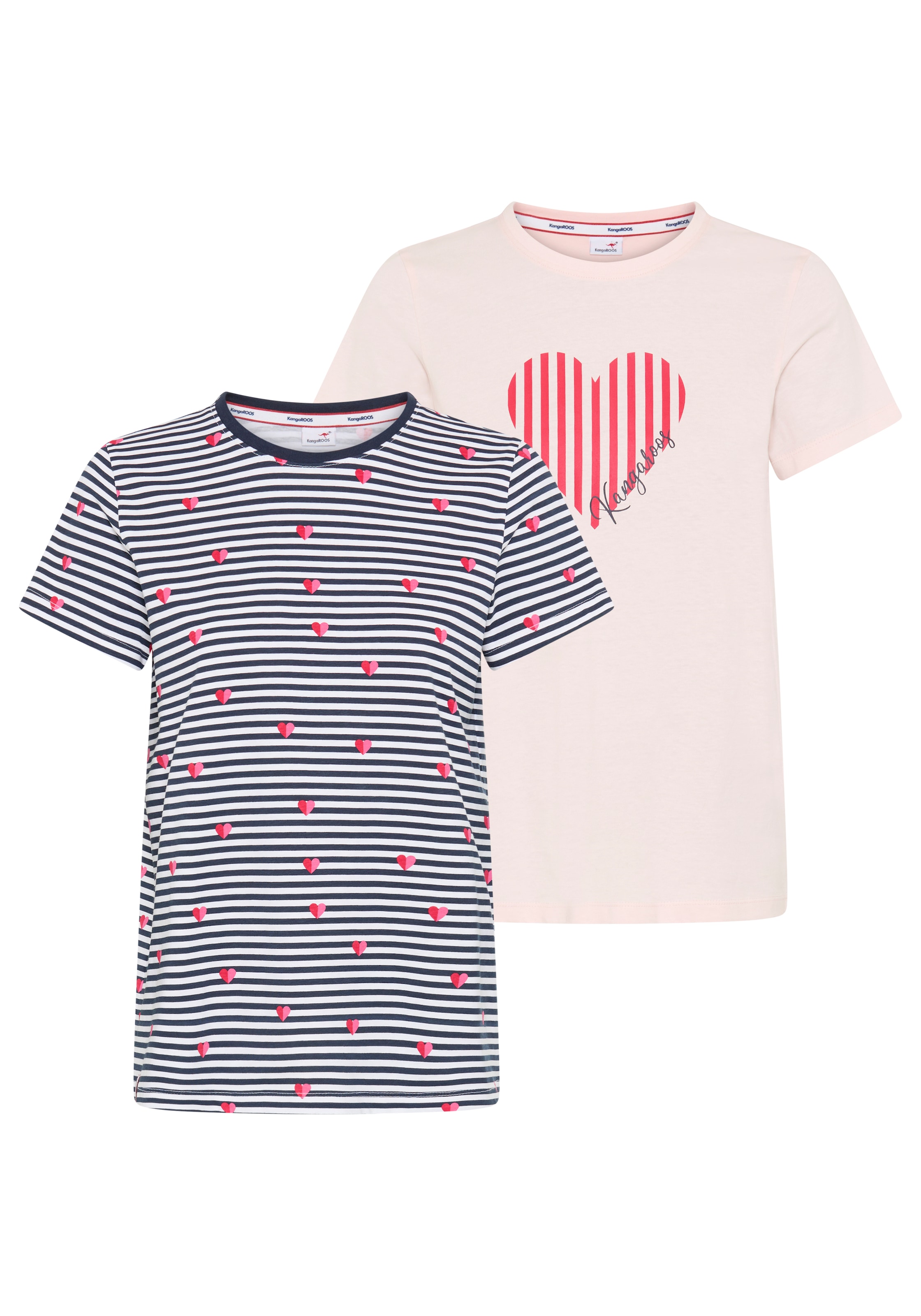 KangaROOS T-Shirt schmale Passform, Kurzarm, Rundhalsausschnitt, aus Single günstig online kaufen