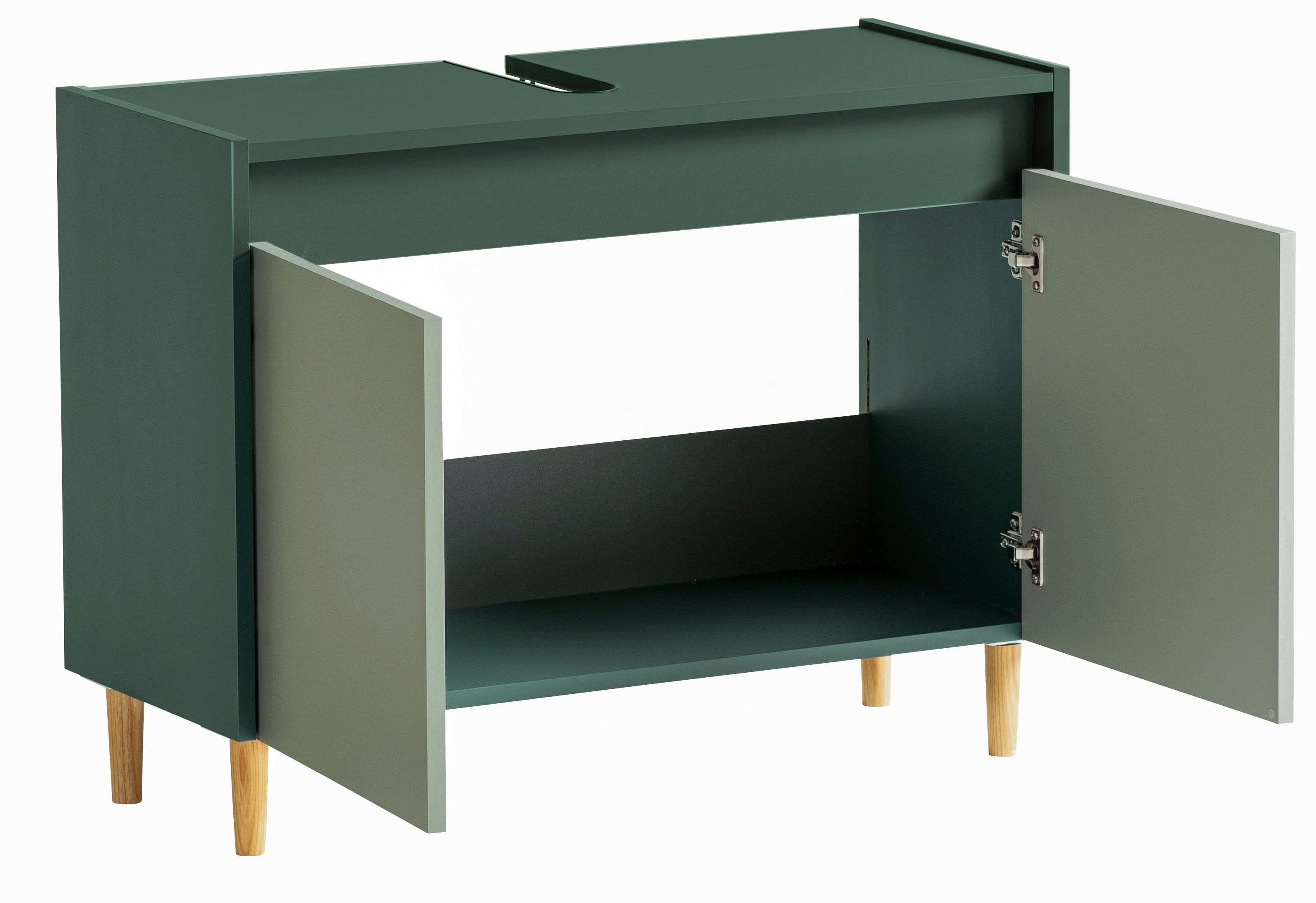 Thumbnail - welltime Waschbeckenunterschrank "Lovis, Breite 80 cm", Metallbeschläge, Möbelfüße aus Massivholz
