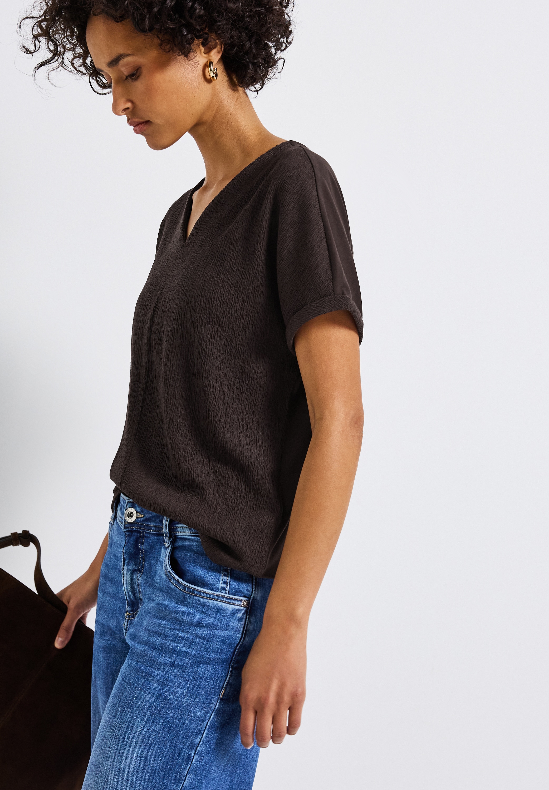 STREET ONE T-Shirt mit V-Ausschnitt