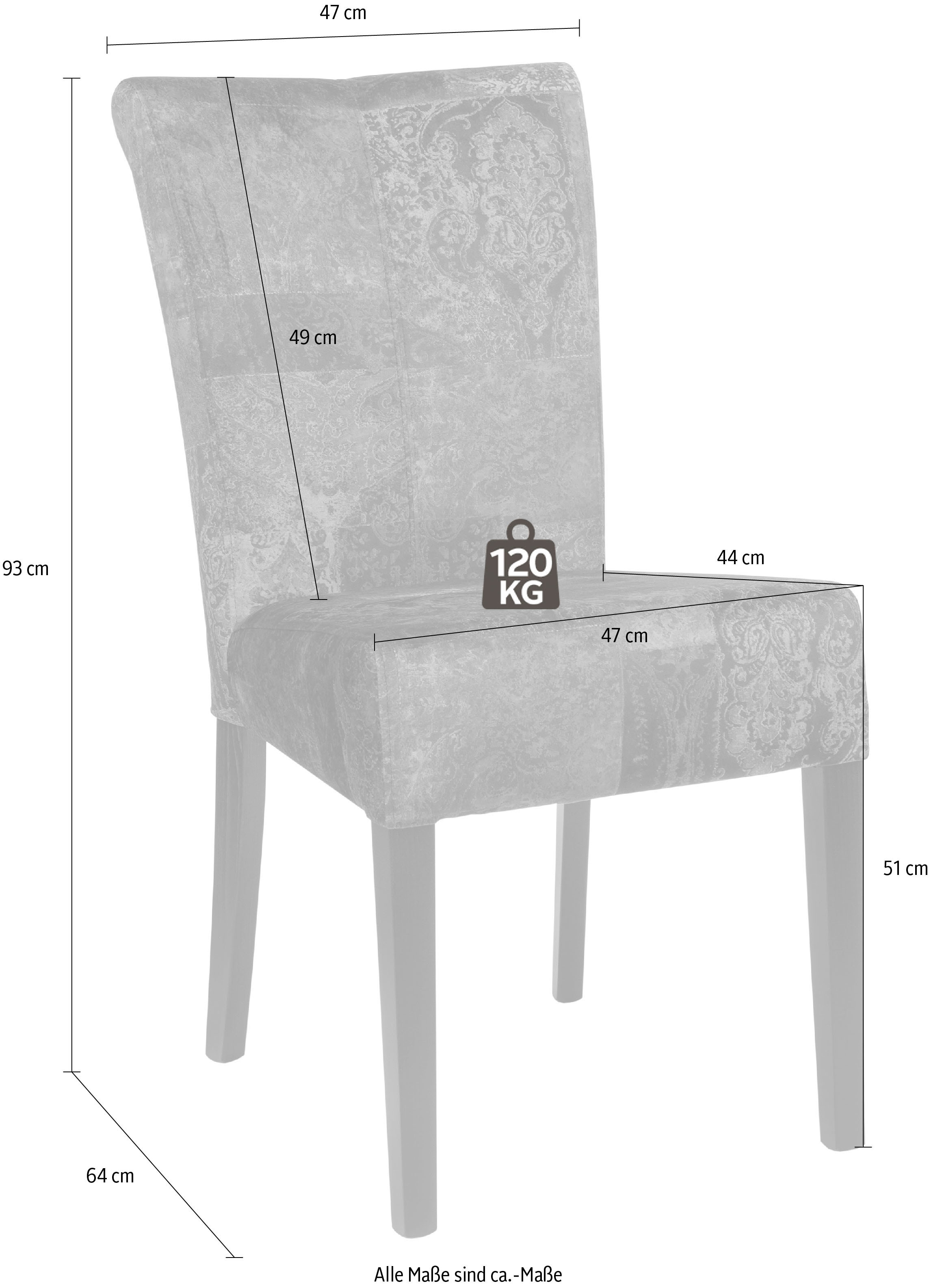 Home affaire Esszimmerstuhl »Queen BESTSELLER«, (Set), 6 St., Feinstruktur, Polsterstuhl mit Knopfheftung, 2er, 4er oder 6er Set