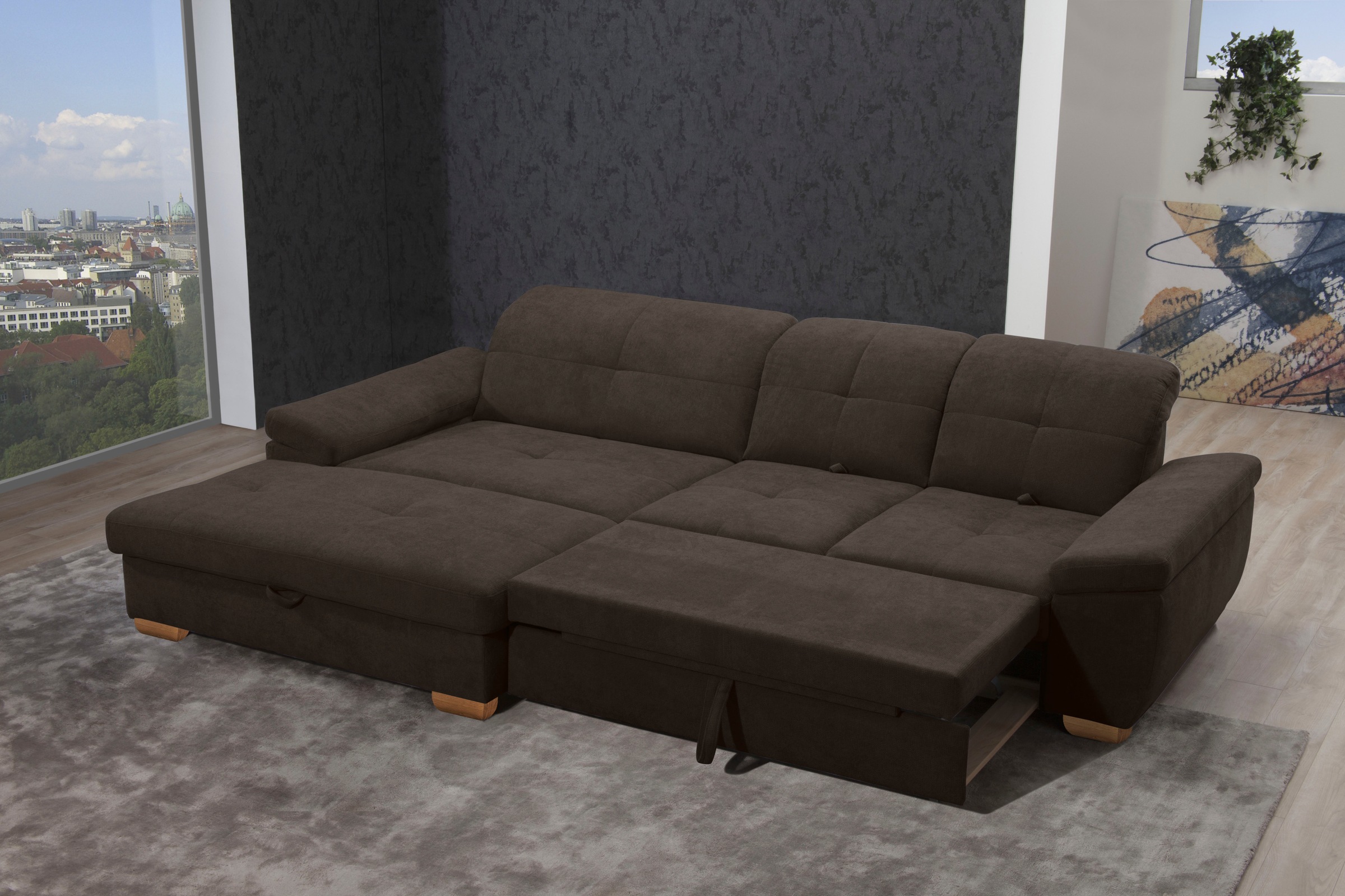 alina Ecksofa "Nadira" wahlweise mit Bettfunktion und Stauraum günstig online kaufen