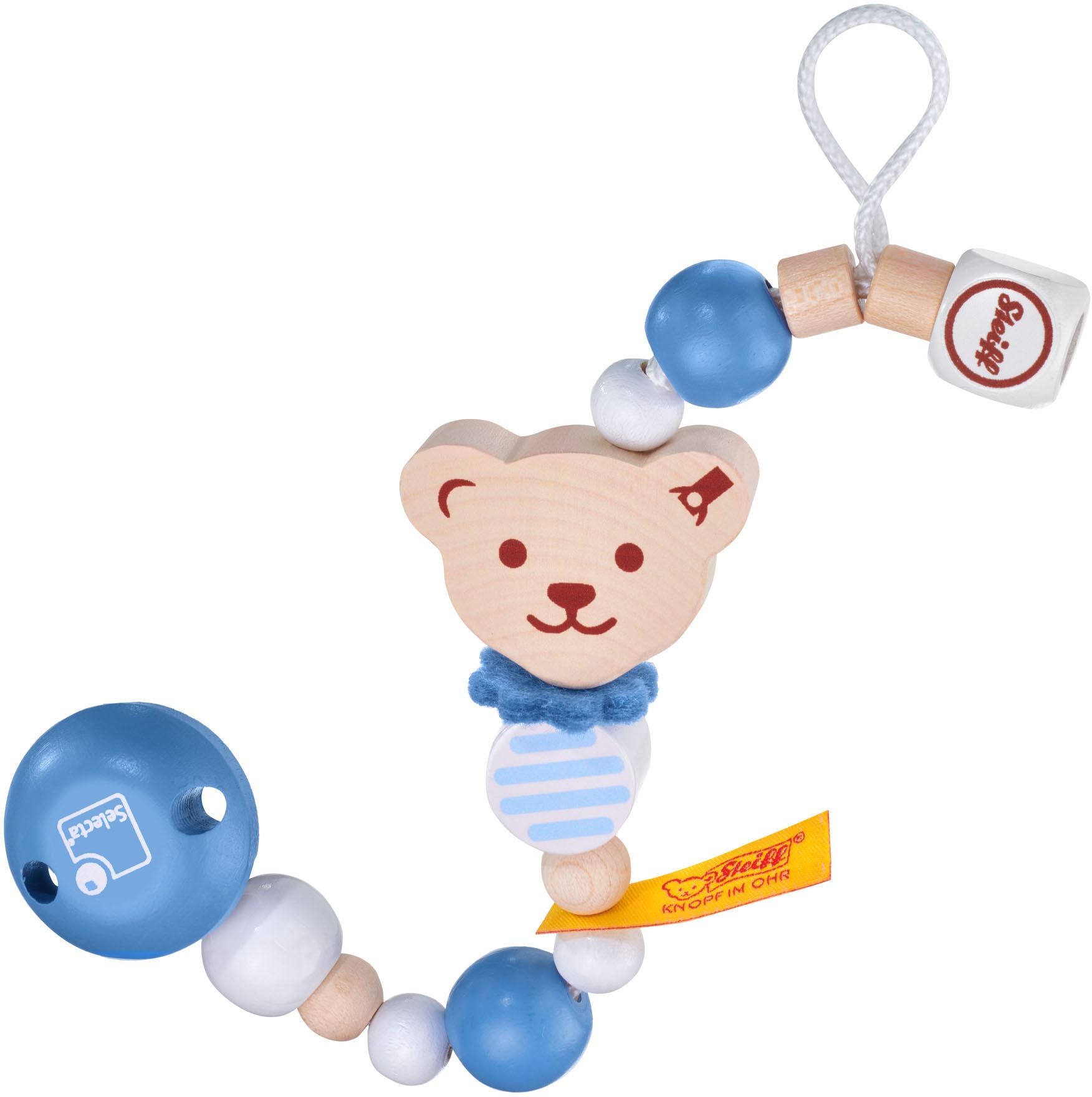 Selecta Schnullerbefestigung »Steiff by Selecta®, Schnullerkette, blau«, Made in Germany