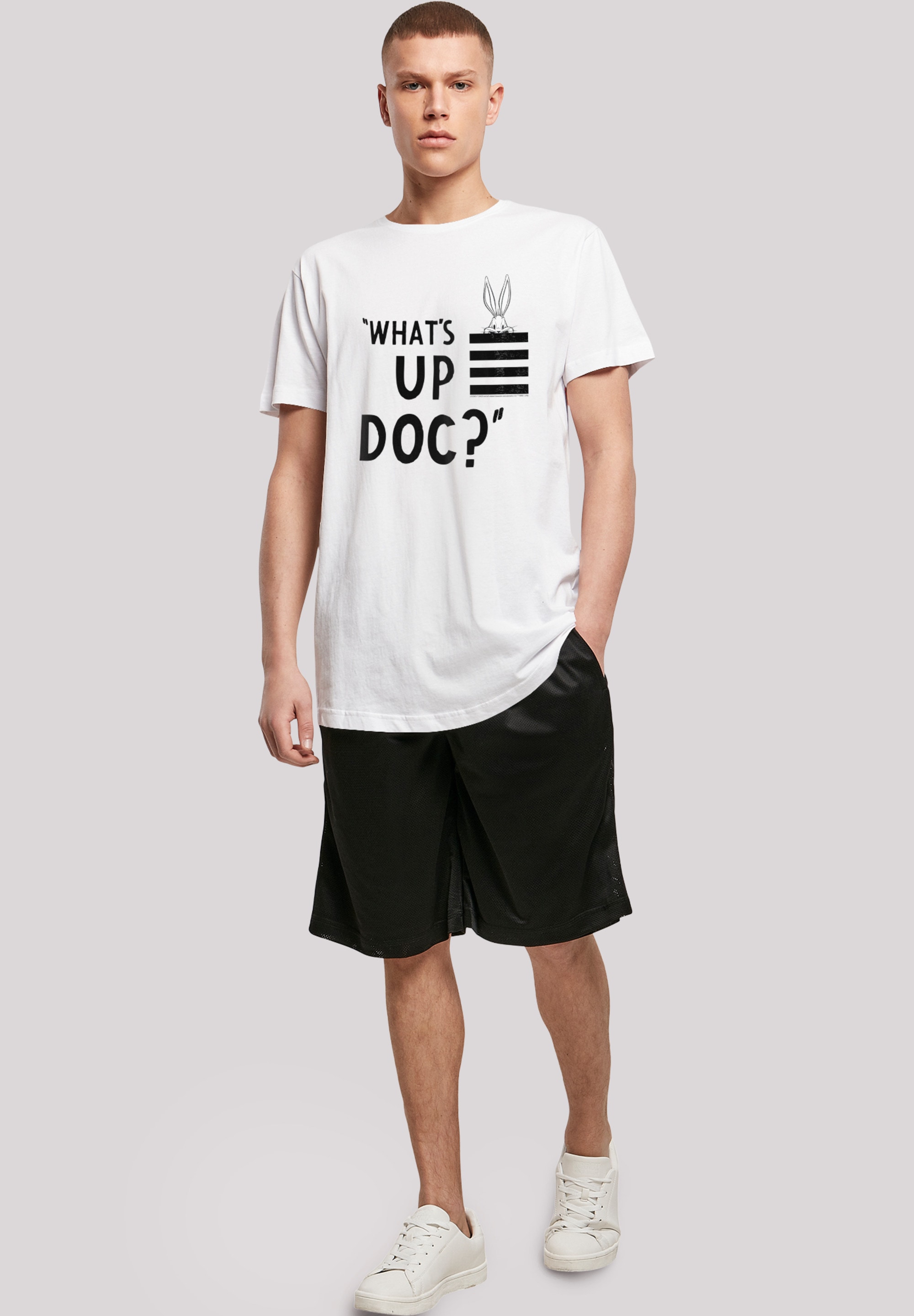 F4NT4STIC T-Shirt »Looney Tunes Bugs Bunny What's Up Doc Stripes«, Print