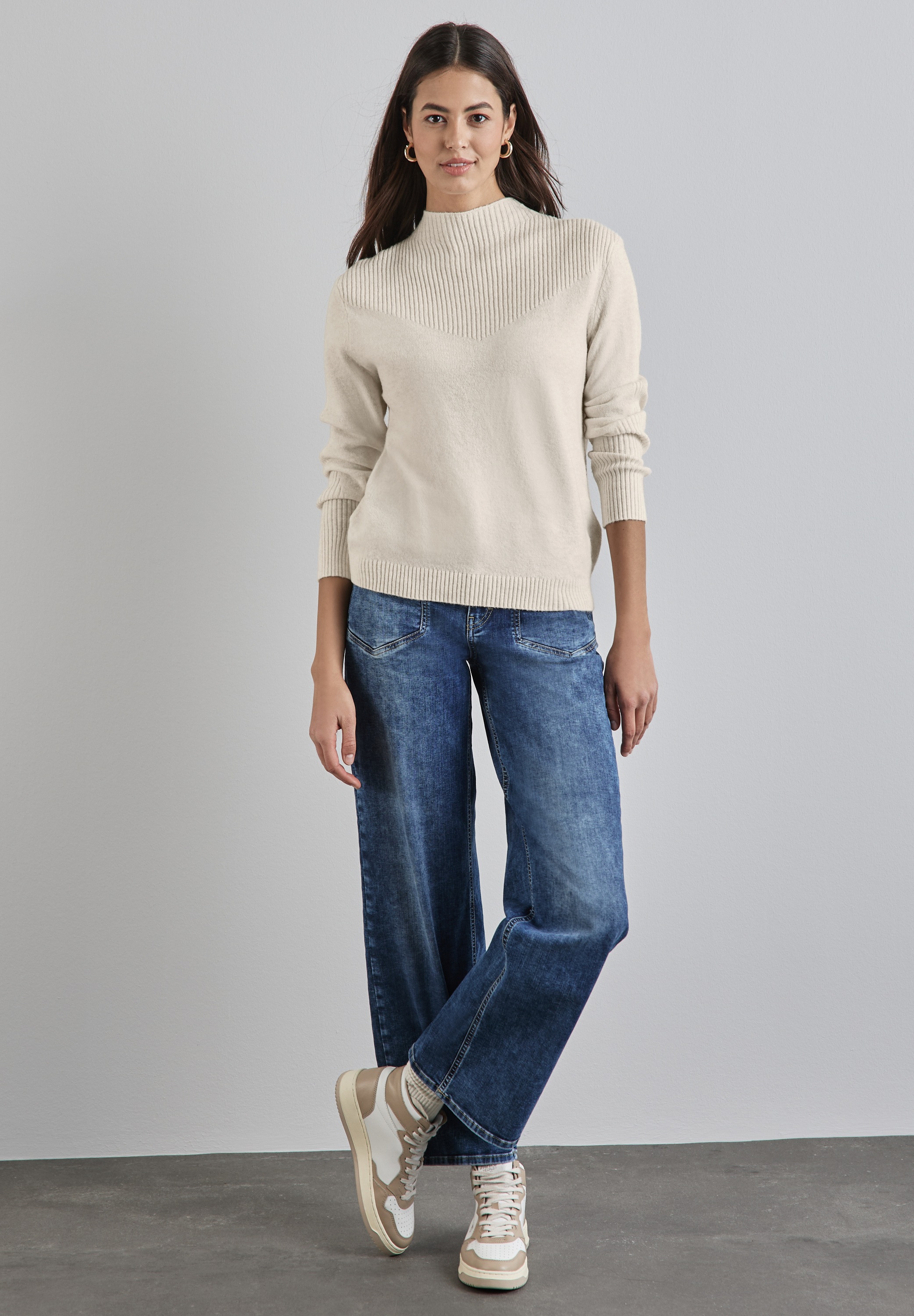 Thumbnail - STREET ONE Strickpullover mit Stehkragen