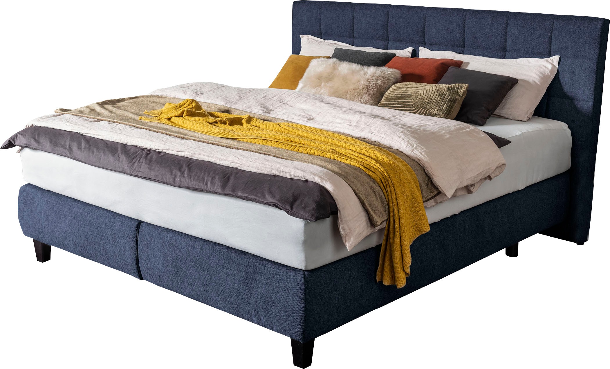 alina Boxspringbett »Edera«, Doppelbett wahlweise mit Topper, Liegefläche 180x200 cm, mit Steppung