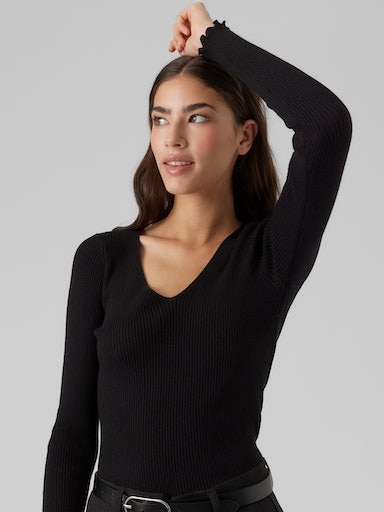 Vero Moda V-Ausschnitt-Pullover »VMEVIE LS V-NECK PULLOVER GA NOOS«