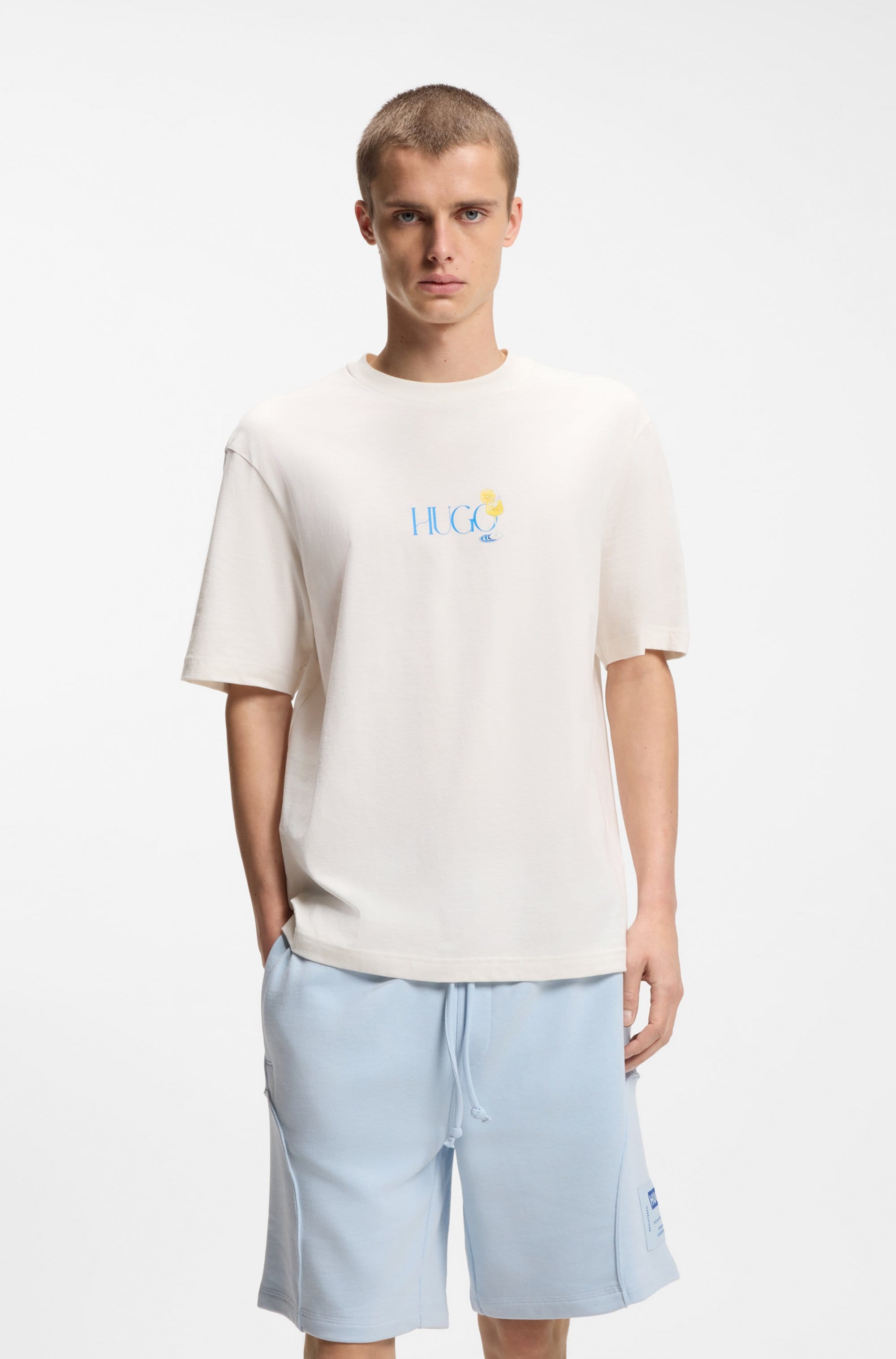 HUGO T-Shirt "Nulaxo" mit Print, Rundhals