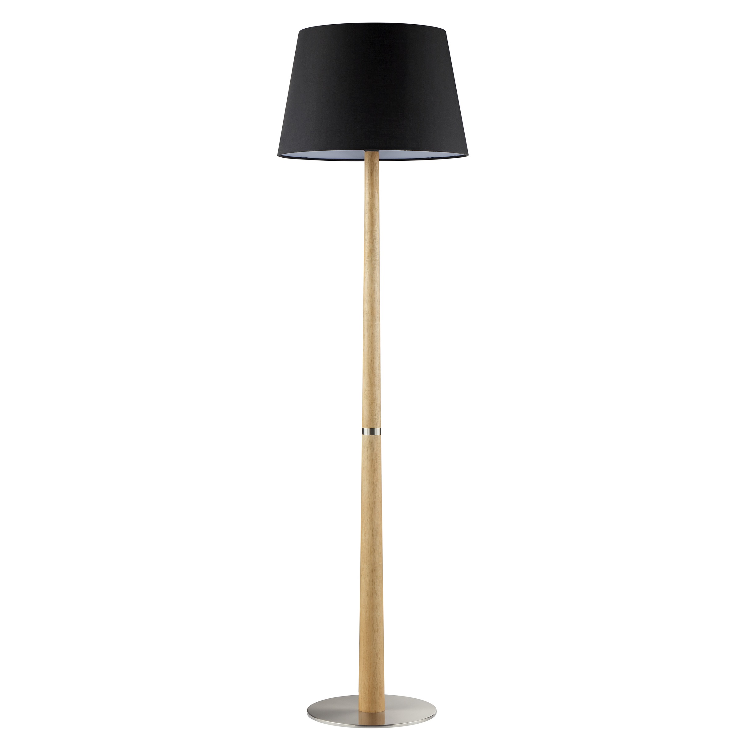 LUMICOUTURE Stehlampe "Timber", 1, Ø 40cm H: 141cm, 1 Stk.holzfarben, schwarz, nickelfarben, Wohnzimmer, Leuchten, Ø 40 cm x 141 cm, E27 Fassung,