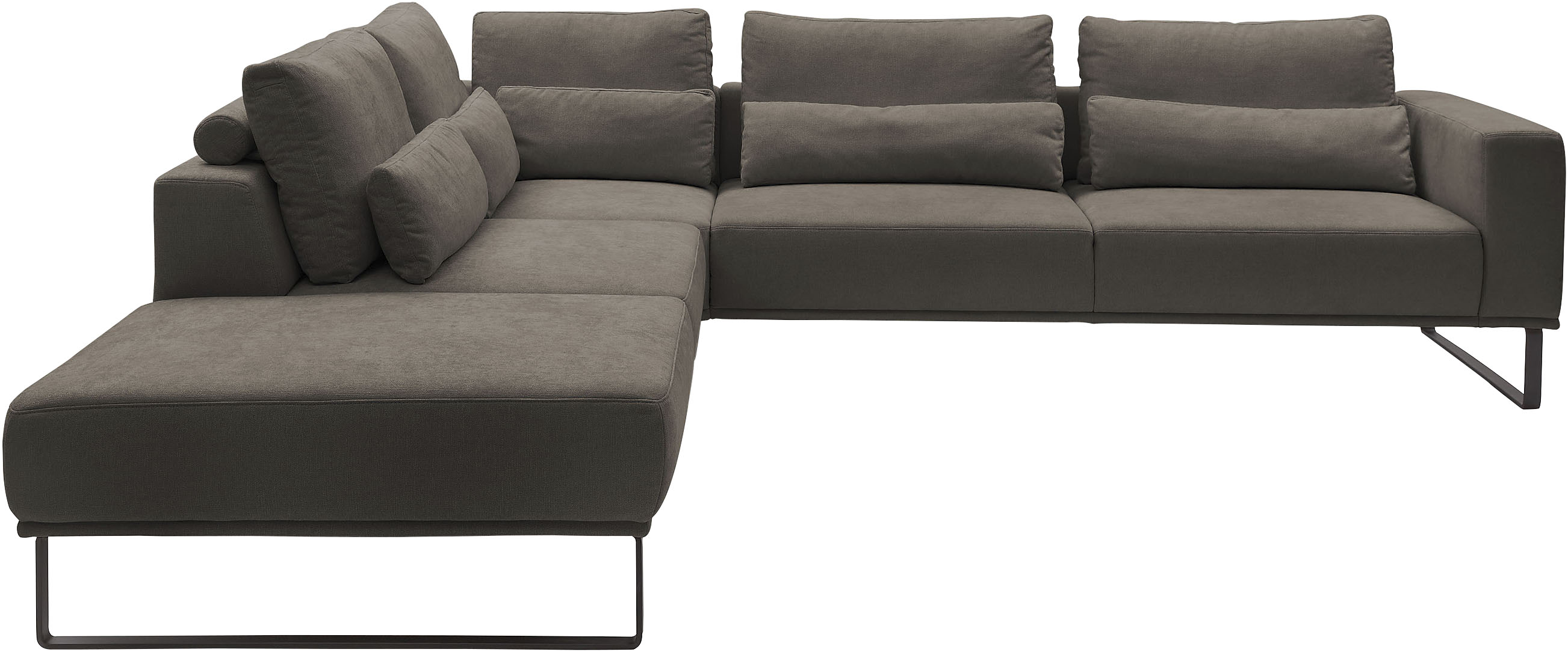 Musterring "JustB PM100 Federkern & Kaltschaum, bequem, Breite 308cm, L-Form" mit Sitztiefenverstellung und Kissen, mit Metallkufe, Maße 290x308 cm