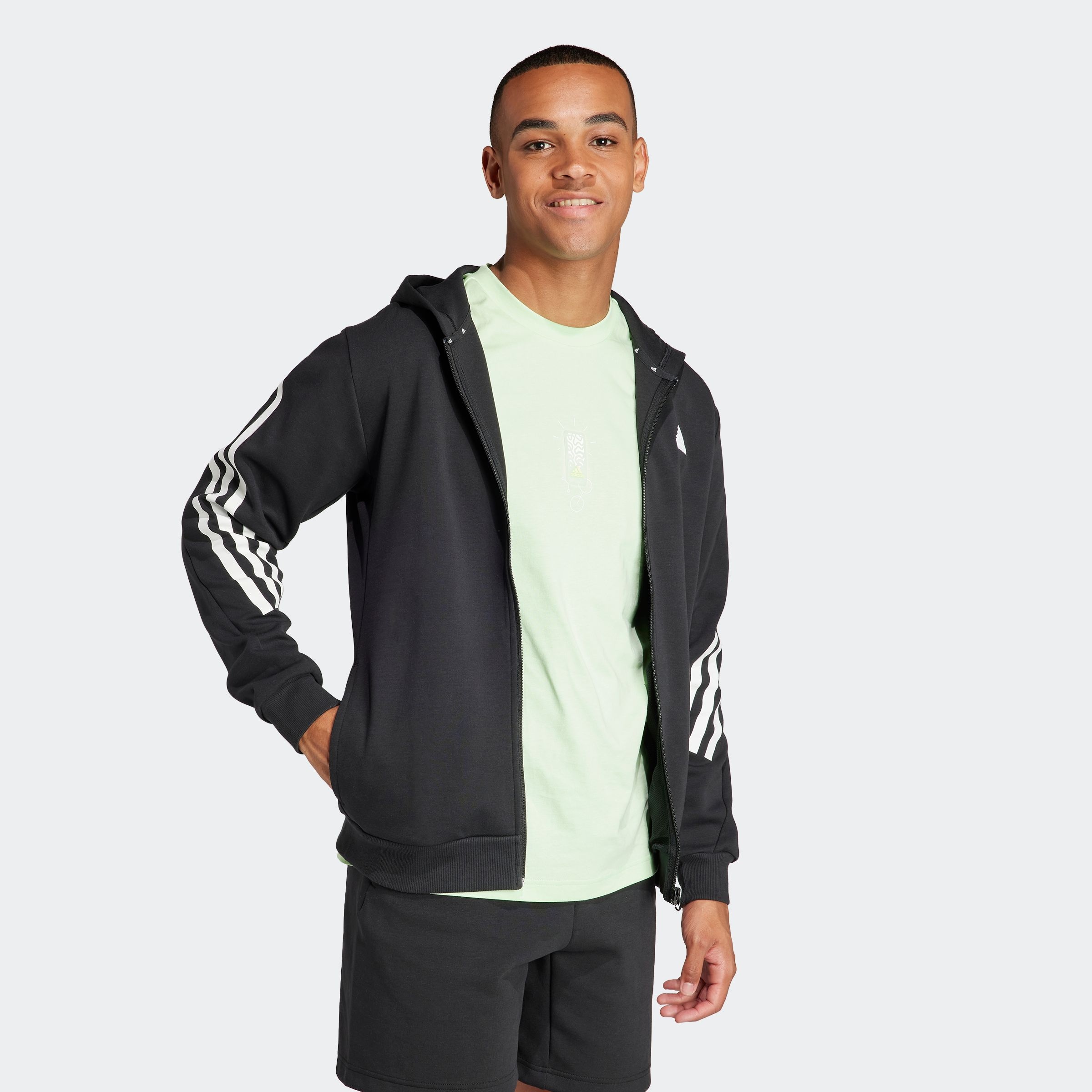 adidas Sportswear Kapuzensweatshirt "M FI 3S FZ" günstig online kaufen