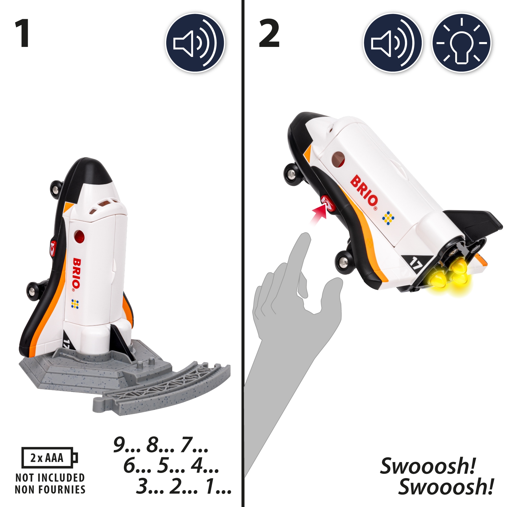 BRIO® Spielzeug-Flugrakete »BRIO® WORLD, Space Shuttle (36150)« mit Licht und Sound