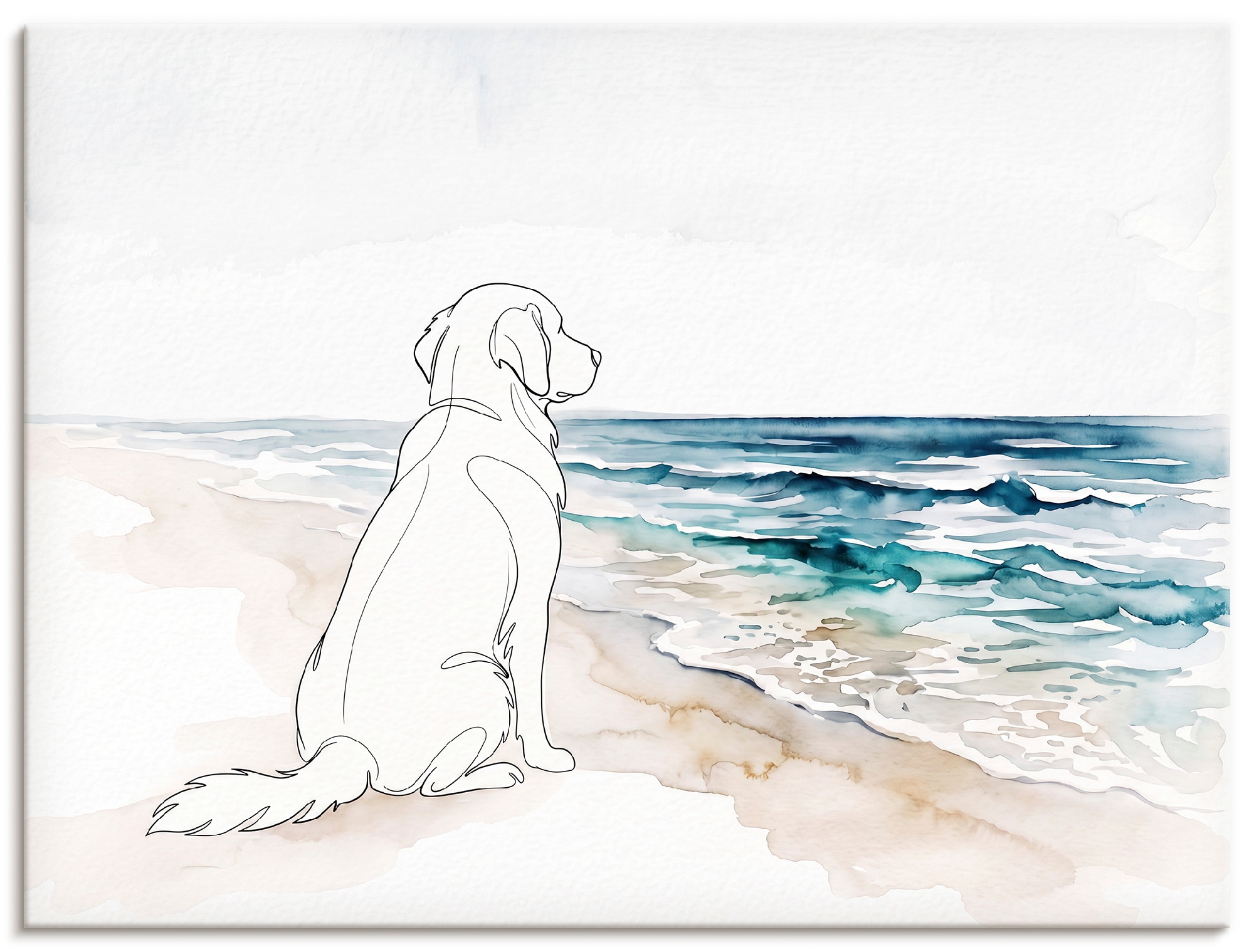 OTTO home Wandbild "Hund am Meer" Hundebilder 1 Stk. tlg. als Poster oder Leinwandbild in versch. Größen