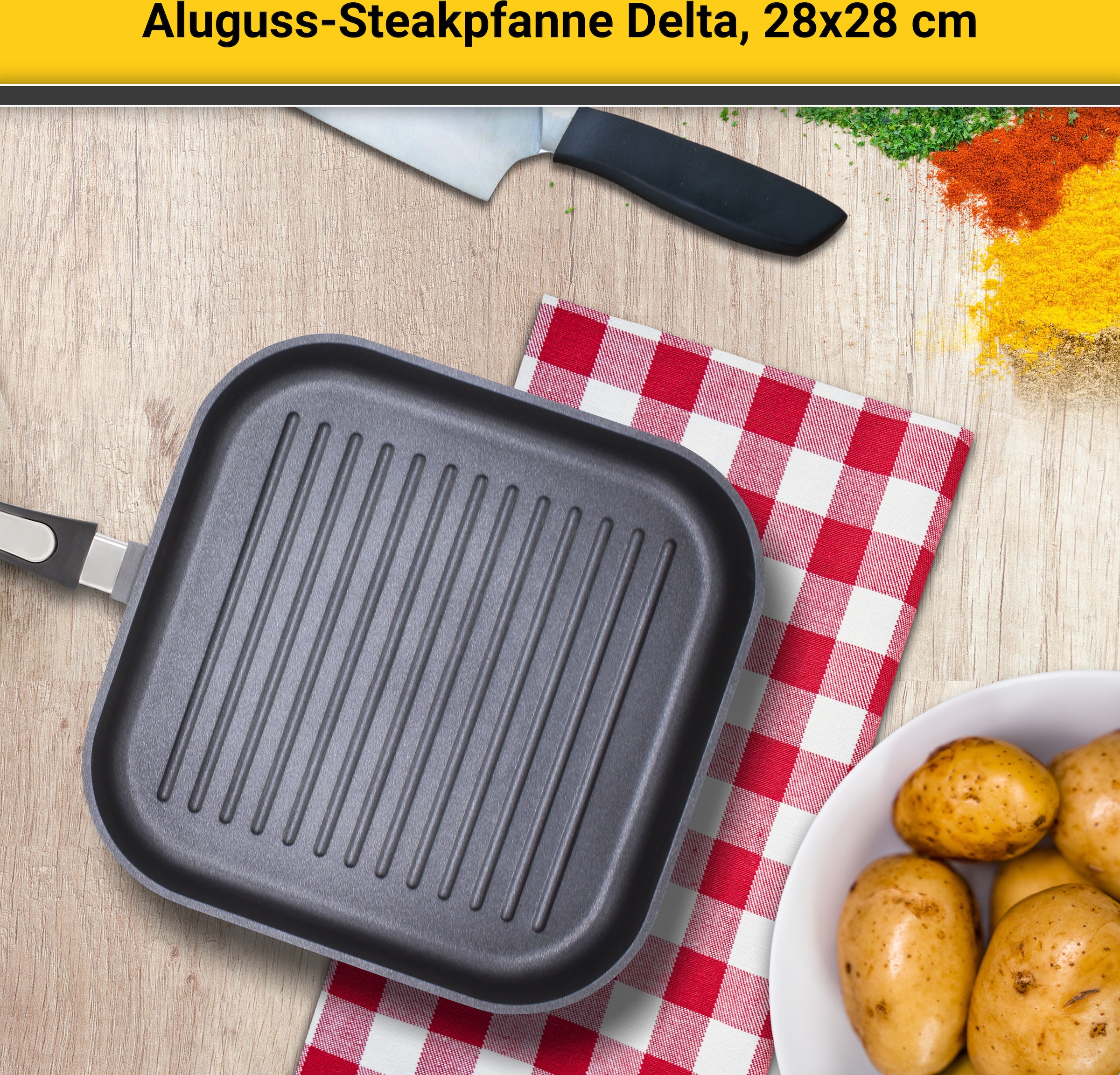 Krüger Grillpfanne »Delta«, Aluminium, (1 tlg.), Induktion bestellen | BAUR