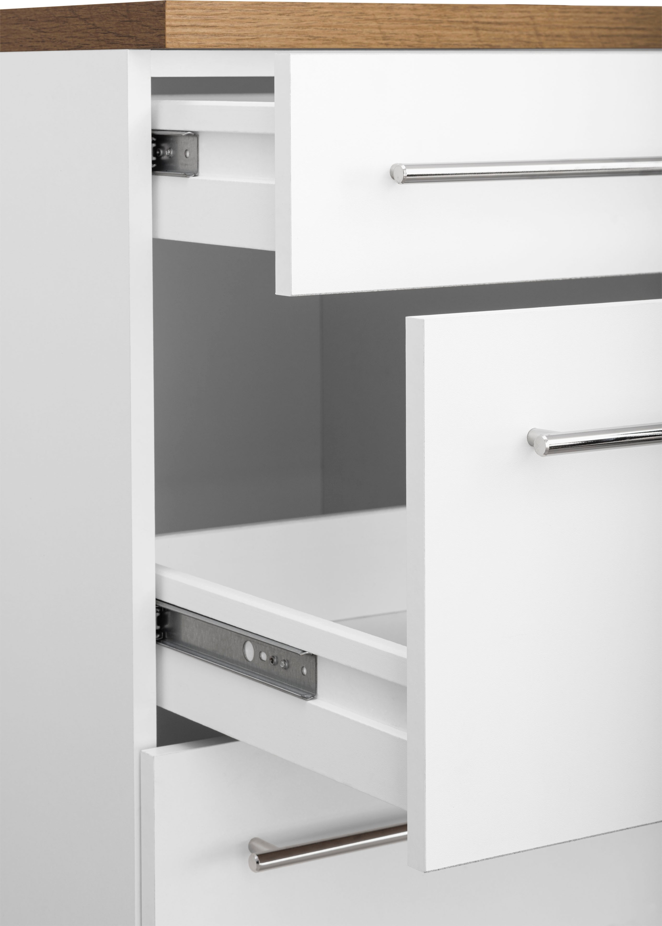 KOCHSTATION Küchenzeile »KS-Samos« Breite 310 cm, wahlweise mit E-Geräten, mit Arbeitsplatte