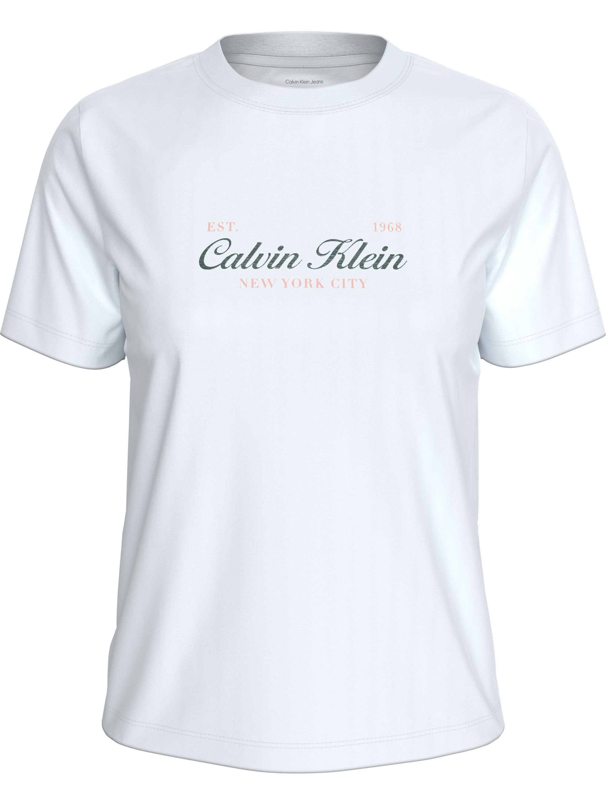 Calvin Klein Jeans T-Shirt Rundhalsausschnitt, Regular Fit, reine Baumwolle