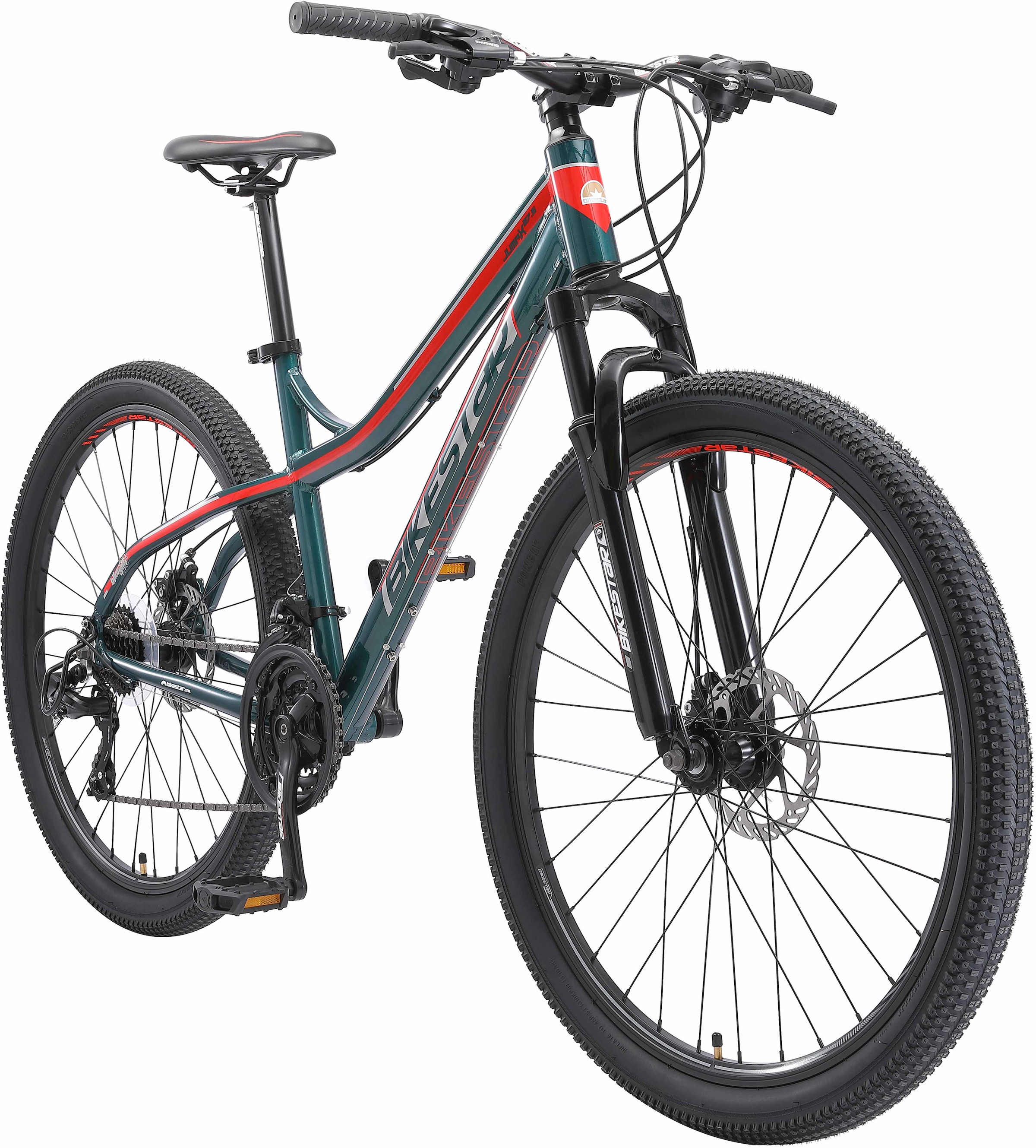 Bikestar Mountainbike, 21 Gang, Shimano, RD-TY300 Schaltwerk, Kettenschaltung, für Damen und Herren, Kettenschaltung