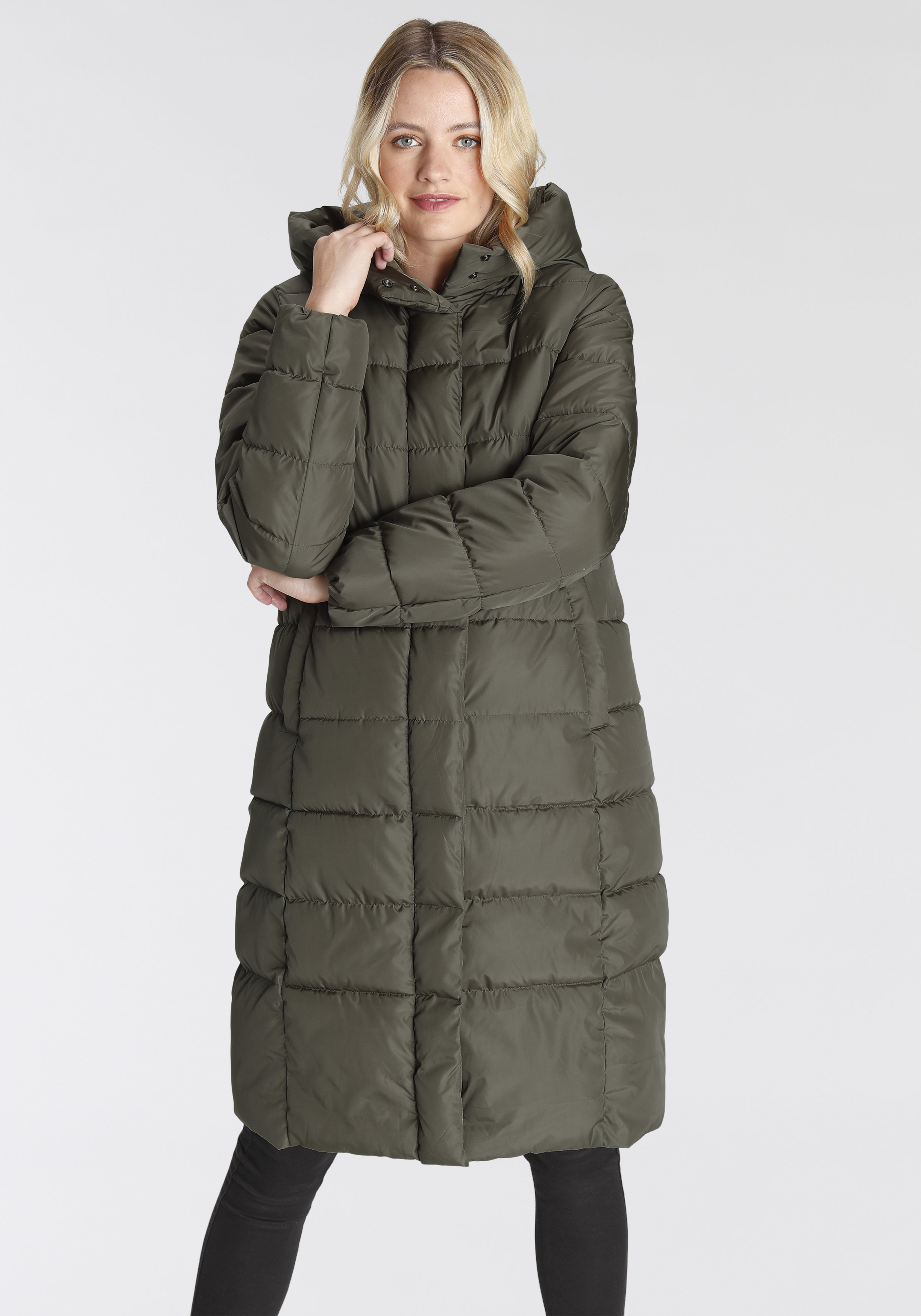 Steppmantel »ONLTINA PUFFER X LONG COAT OTW«, mit Kapuze