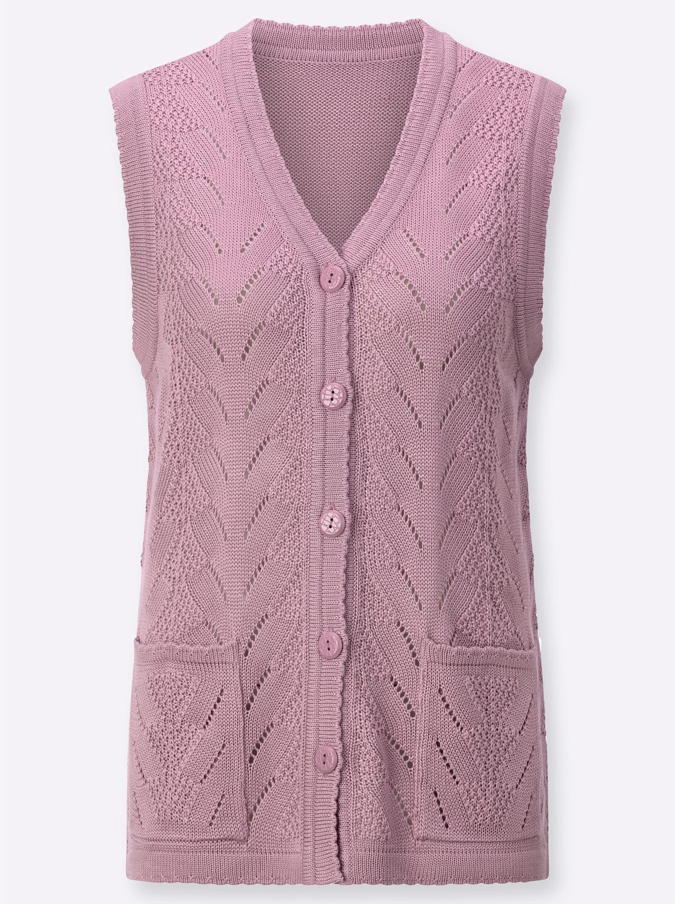 Strickweste CLASSIC, Damen, Gr. 46, lila (mauve), 100% Polyacryl, unifarben, Westen Strickweste 2