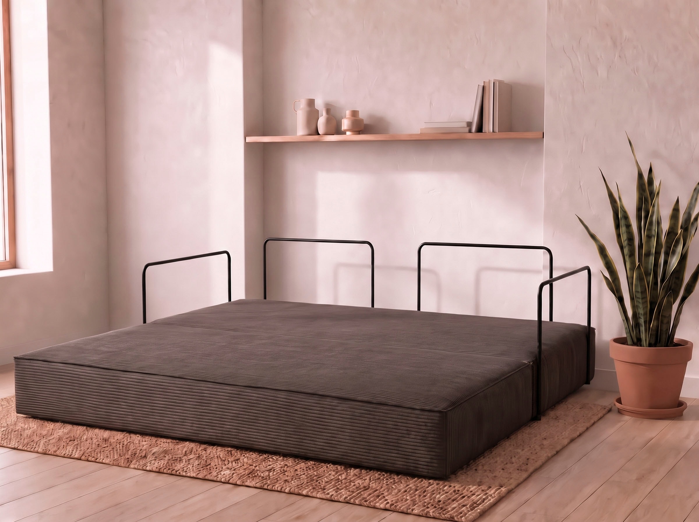 OTTO home Schlafsofa »Benny, Gästebett 181x198 cm, in 2 Qualitäten mit Zierkissen« CLASSIC - Bonnellfedern - ideal als Gästebett
