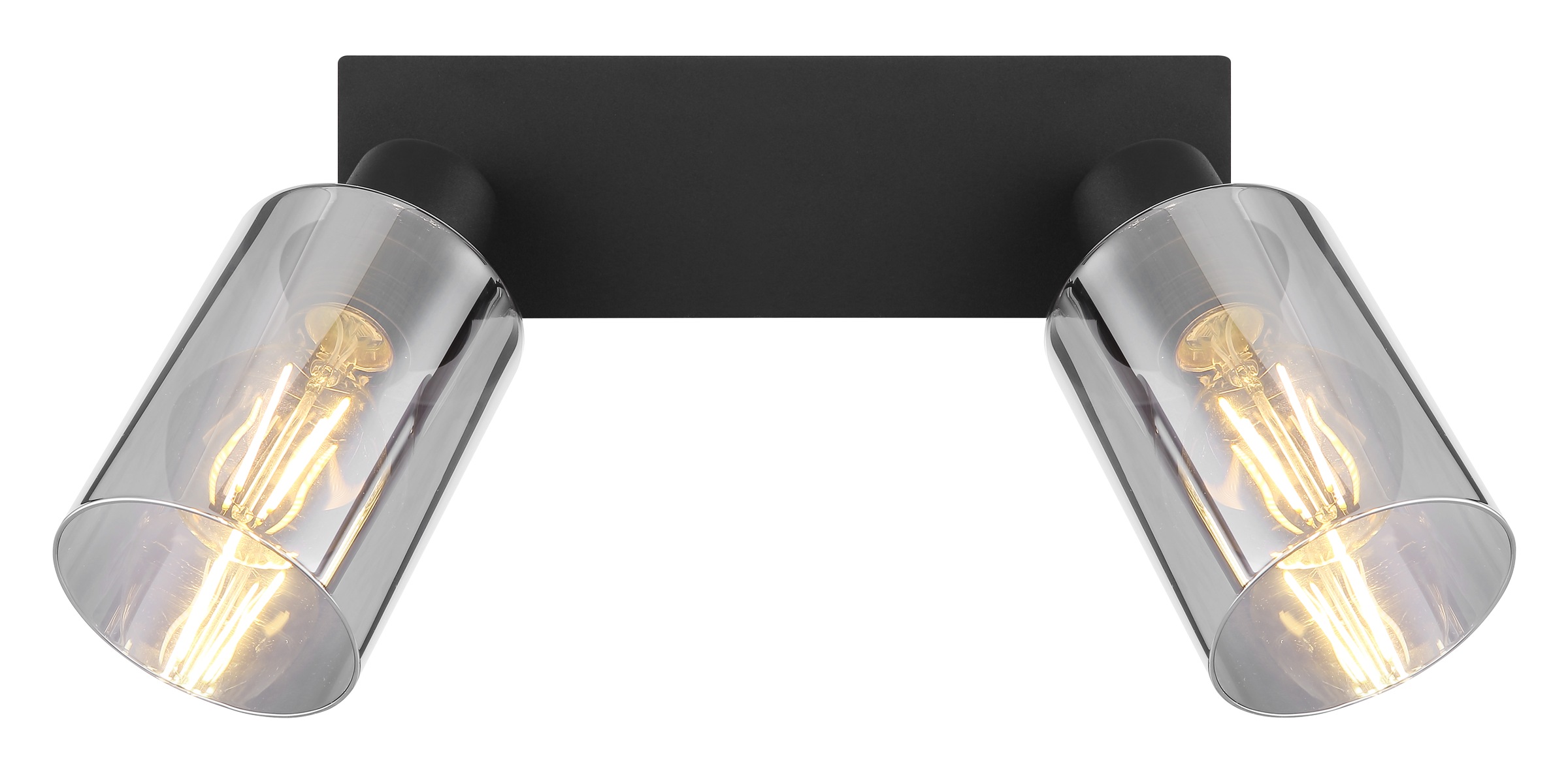 GLOBO LIGHTING Deckenstrahler »HADERA«, Leuchtmittel E27 | ohne Leuchtmittel, Strahler/Glas rauchfarben/Wohnzimmer/Flur/LxBxH: 270x90x215mm