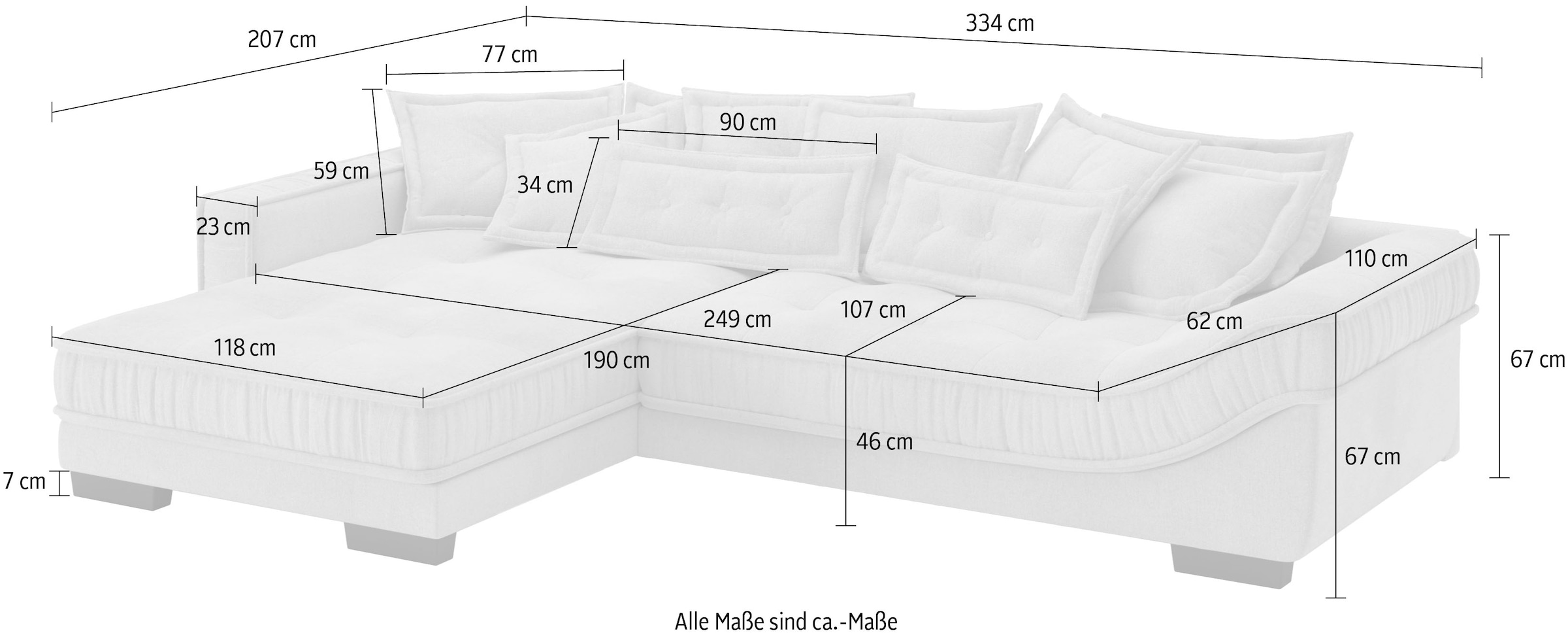 Mr. Couch Ecksofa »Diwan II DuraFlex L-Form«, DuraFlex-Kaltschaumpolsterung, bis 140 kg, 4 Bezugsqualitäten