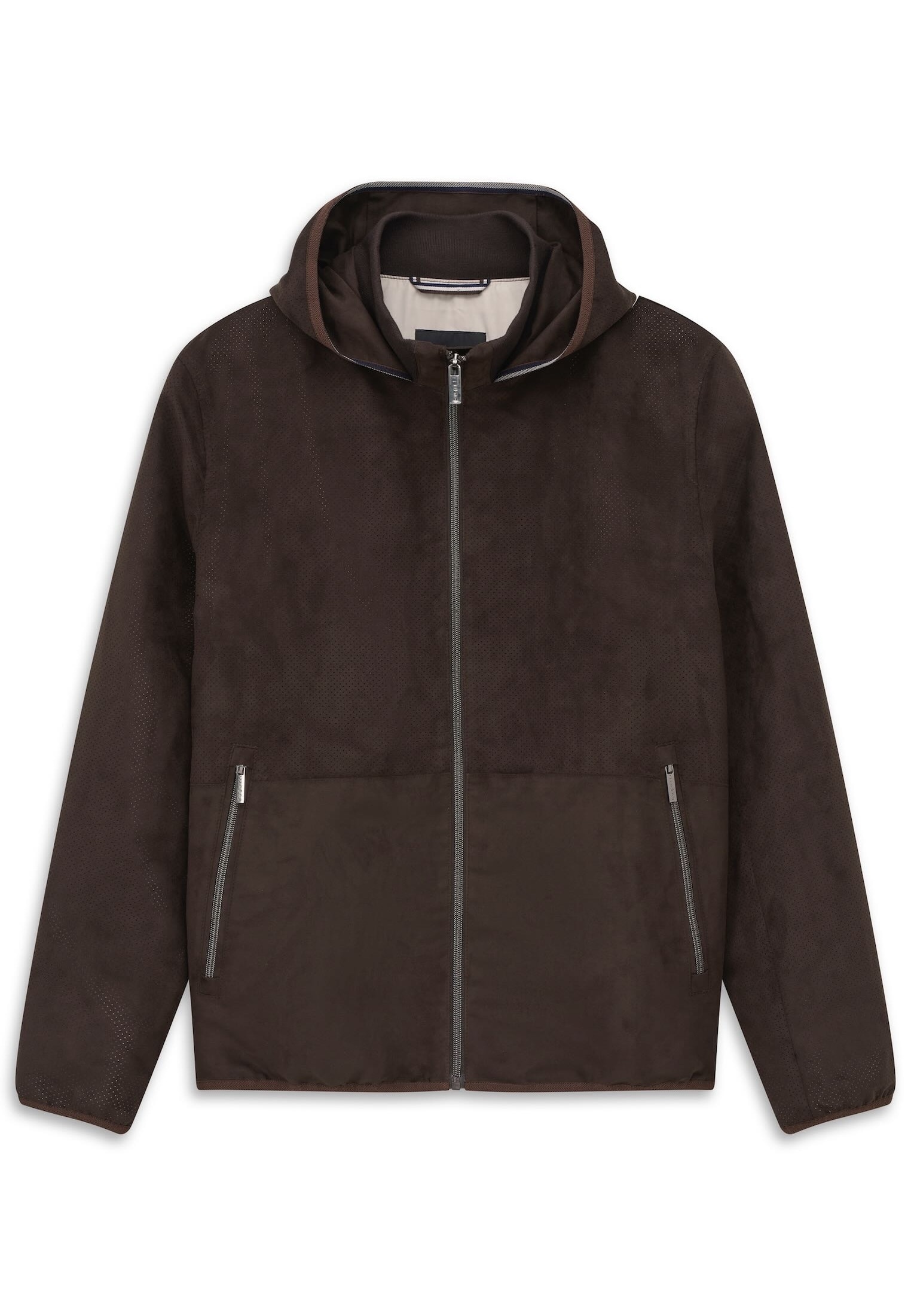 bugatti Kurzjacke "Premium Suede" Regular Fit wasserabweisend mit Kapuze günstig online kaufen