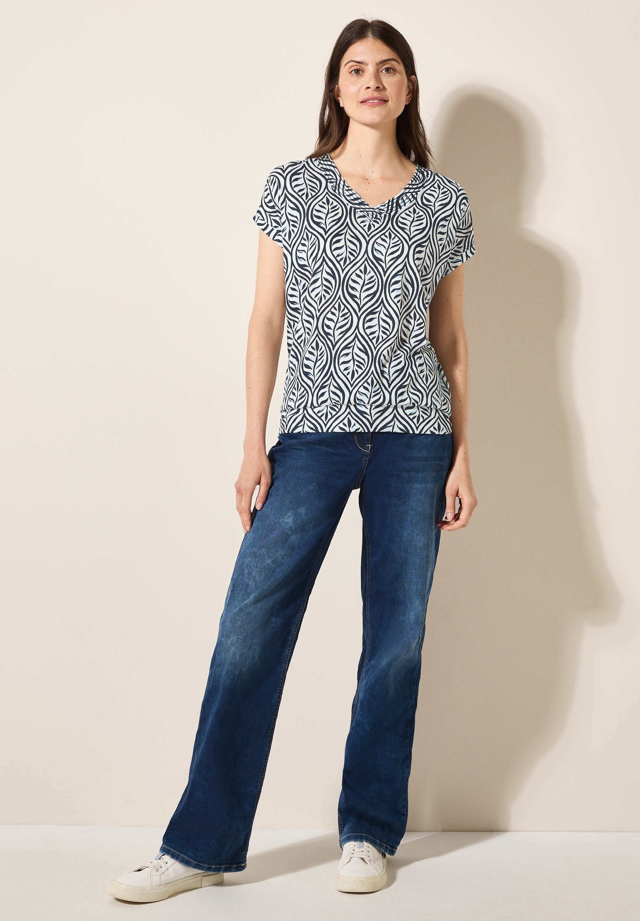 Cecil V-Shirt, im soften Baumwoll-Mix