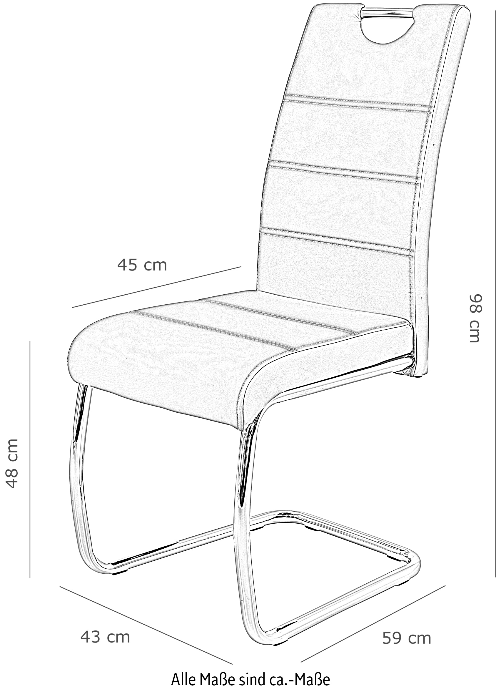 HELA Freischwinger »FLORA«, (Set), 4 St., Kunstleder, 1, 2 oder 4 Stück, Freischwinger