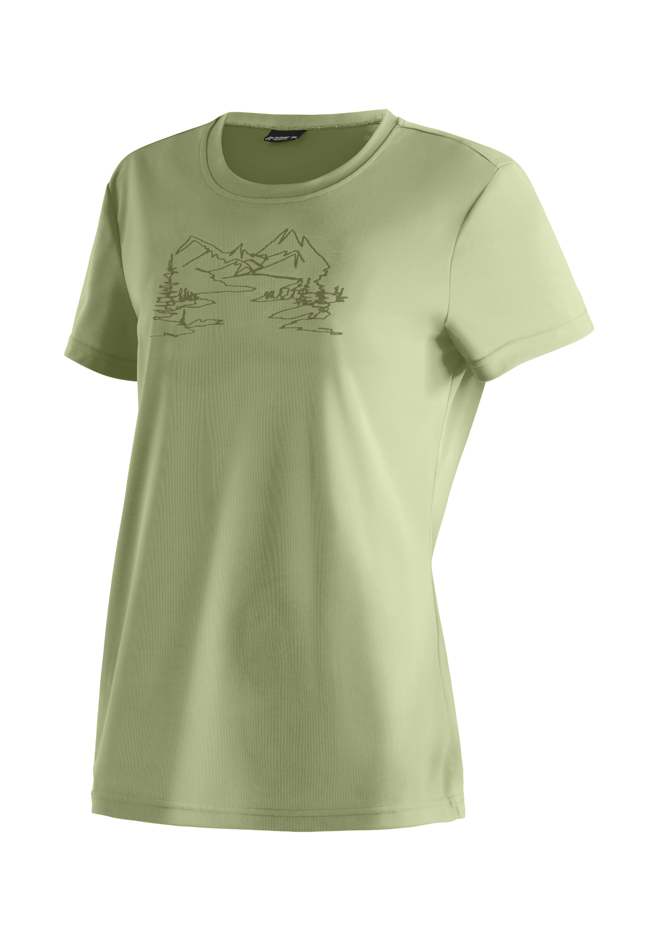 Maier Sports "Wilma Print" Damen Kurzarmshirt, leichtes Sommer Funktionsshirt, Rundhals, Reg Fit