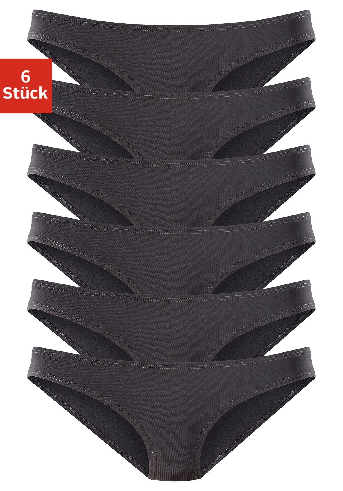 Vivance Active by Lascana Bikinislip 6er-Pack, aus weicher Microfaser