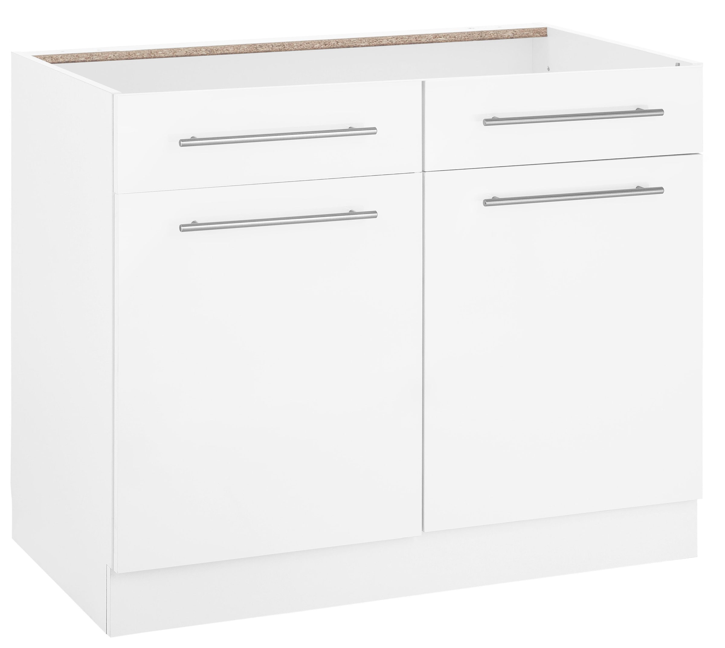 wiho Küchen Unterschrank "Flexi2, Breite 100 cm, Soft-Close bei der Tür" mit Schubkästen, inkl. verstellbaren Einlegeböden