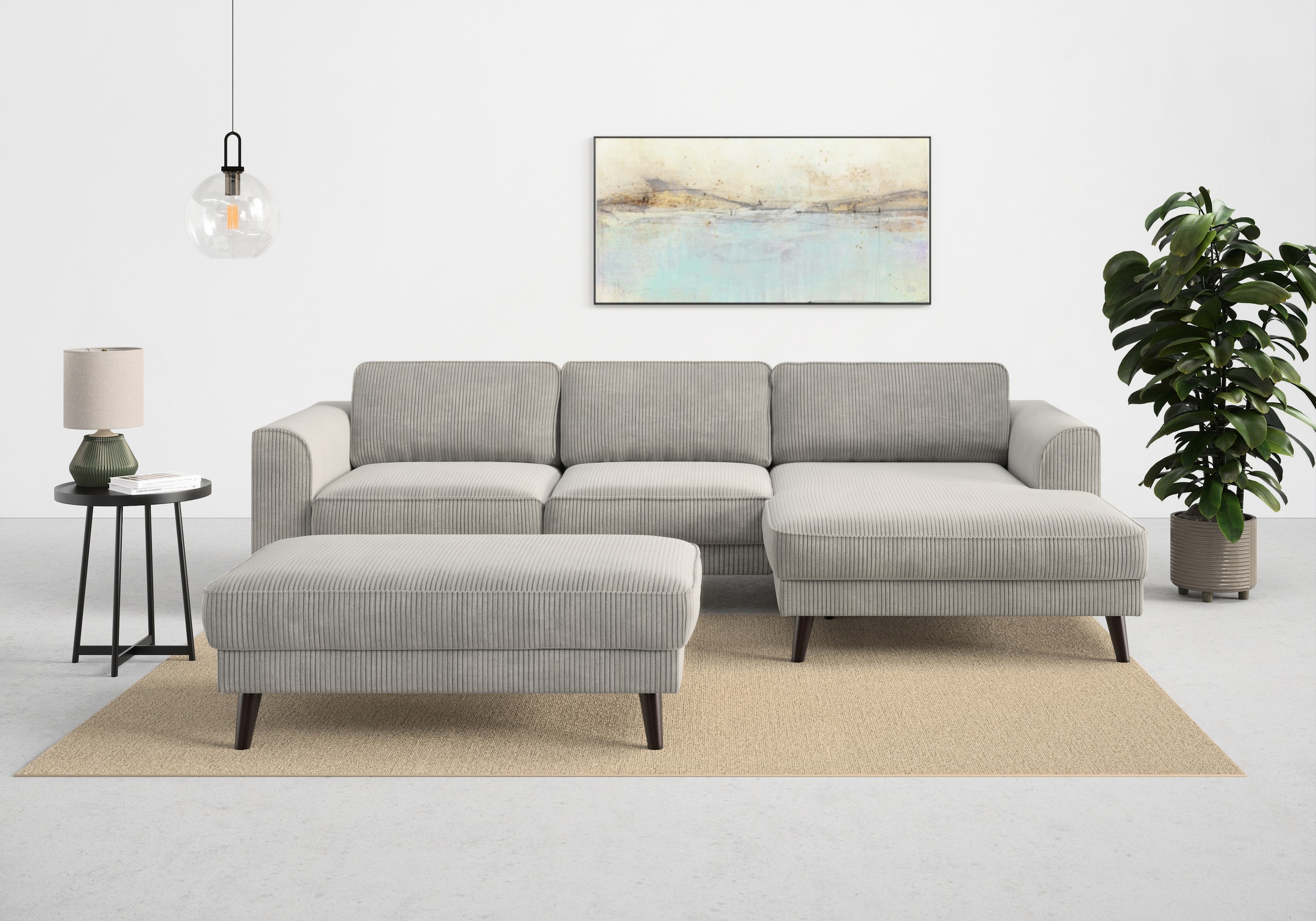 TRENDMANUFAKTUR Ecksofa »Lumber Jack, elegantes Designsofa, zeitlos modern, hoher Sitzkomfort«, wahlweise mit Bettfunktion u. Bettkasten, L-Form