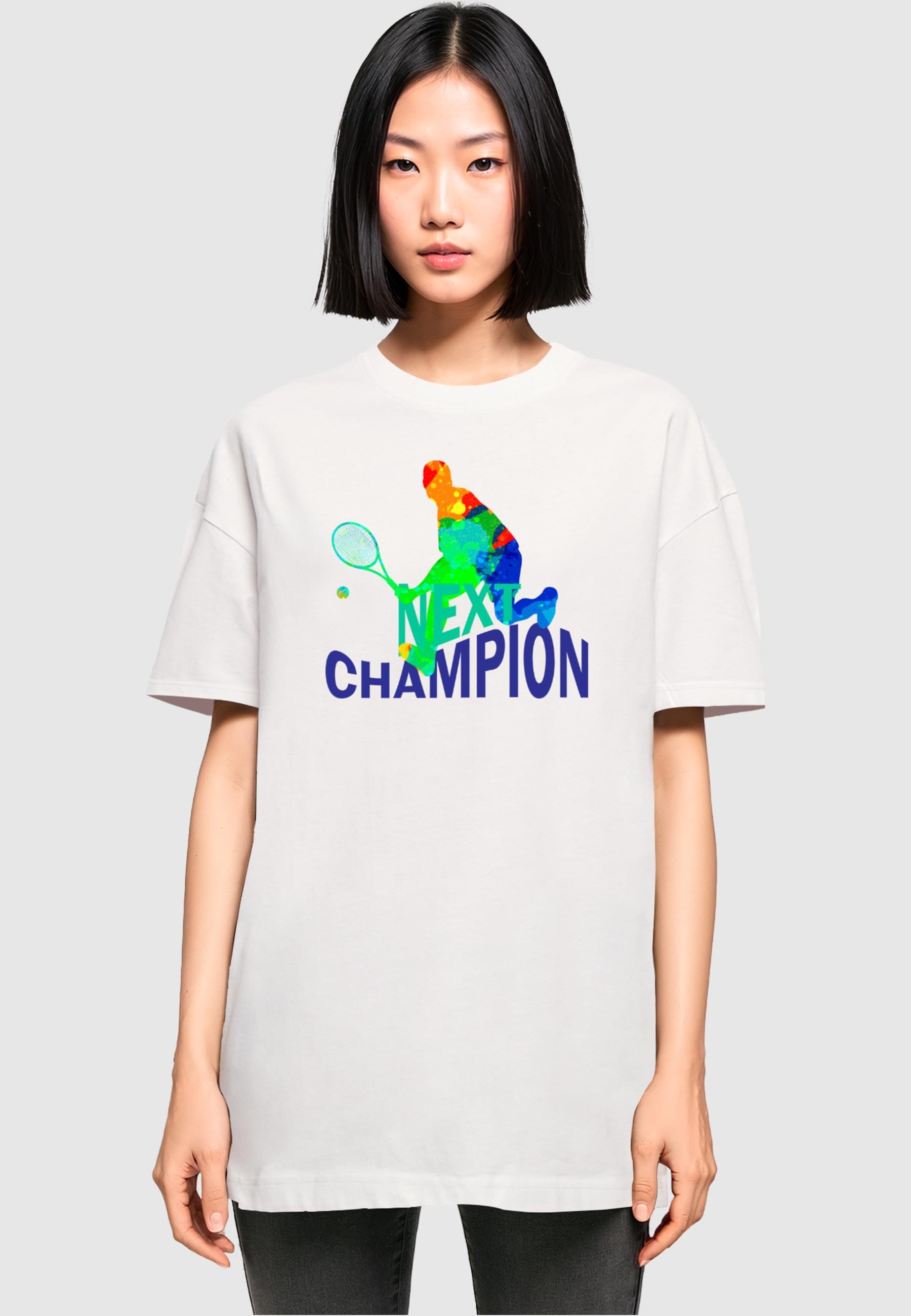 Merchcode T-Shirt »Merchcode Damen Ladies Next Champion Boyfriend Tee«, (1 tlg.)