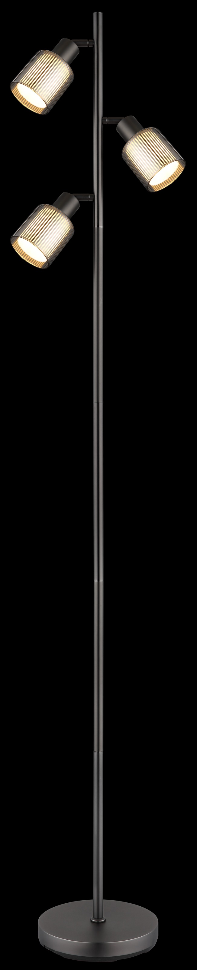 GLOBO LIGHTING Stehlampe »VILLEGAS« E14 1 Stk. Stehleuchte Schwarz-Chrom, Glas opal/verchromt, Fußtritt, E14