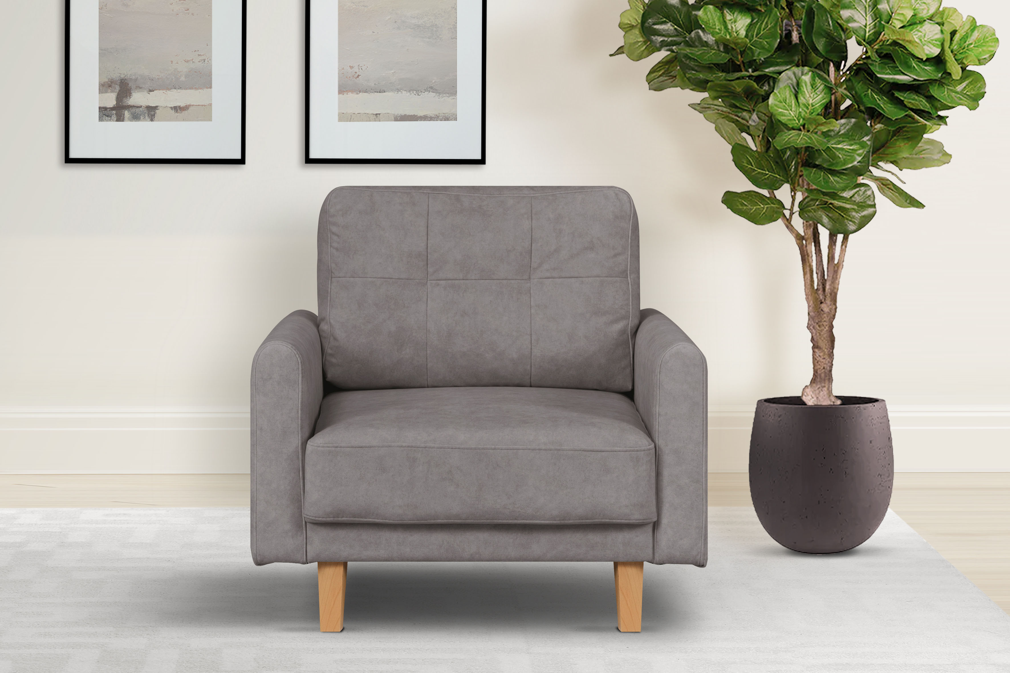 OTTO home Sessel "TRIPLO Relaxsessel mit Wellenunterfederung, Maße B/T/H: 95/100/89 cm" Polstersessel mit Steppung im Rückenkissen, hohe Qualität