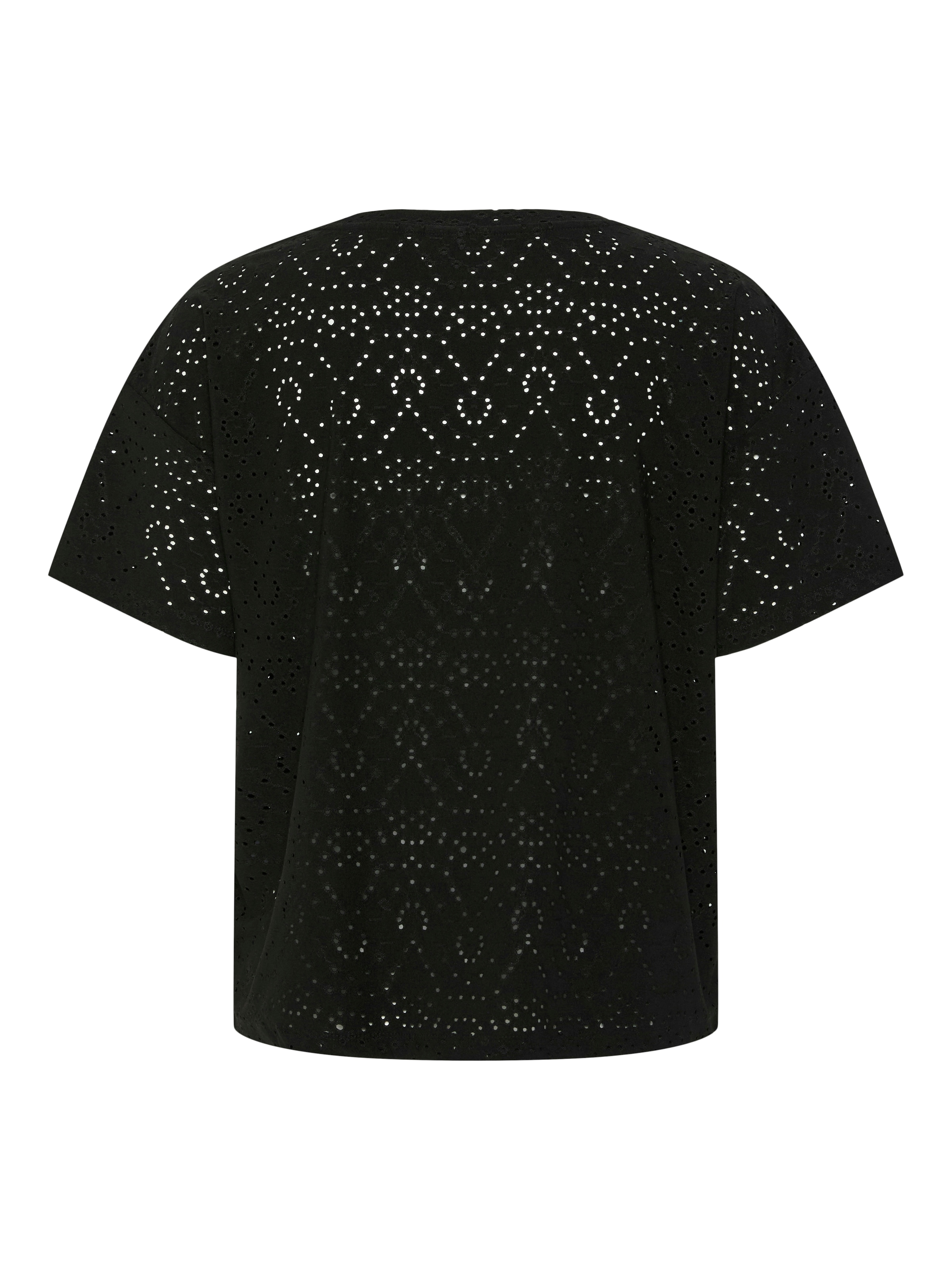 pieces Kurzarmshirt »PCABBY SS BROD ANG TEE NOOS BC«, aus Lochspitze