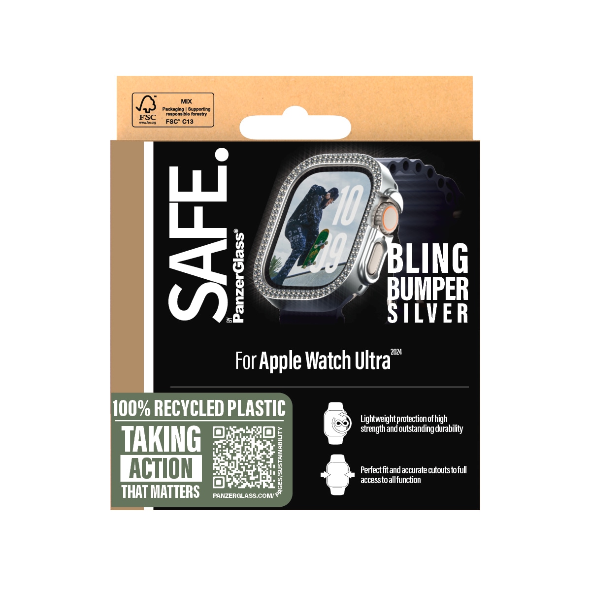 SAFE by PanzerGlass Handyhülle »Bling Bumper für Apple Watch Ultra 2«, Backcover, Schutzhülle, Handyschutzhülle, Case, Schutzcase, stoßfest