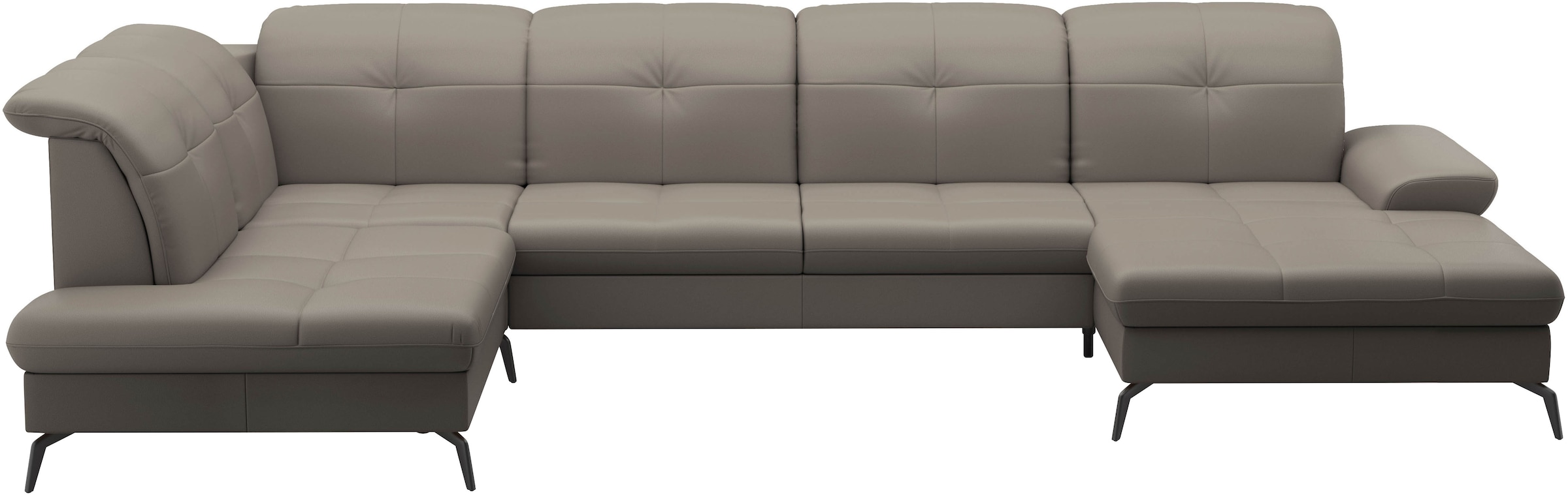 sit&more Wohnlandschaft »Amica, U-Form, inkl. Sitztiefenverstellung und Armteilverstellung«, wahlweise mit Kopfteilverstellung, Bettfunktion und Bettkasten