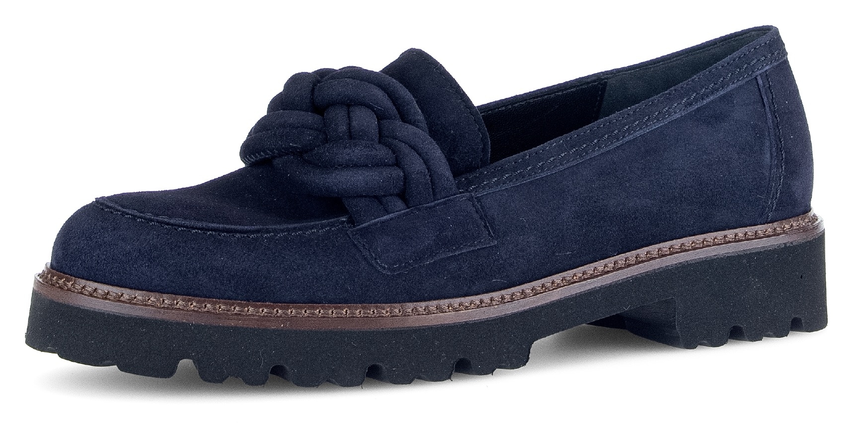 Loafer, Slipper, Halbschuh, Schlupfschuh mit geflochtenem Zierriegel