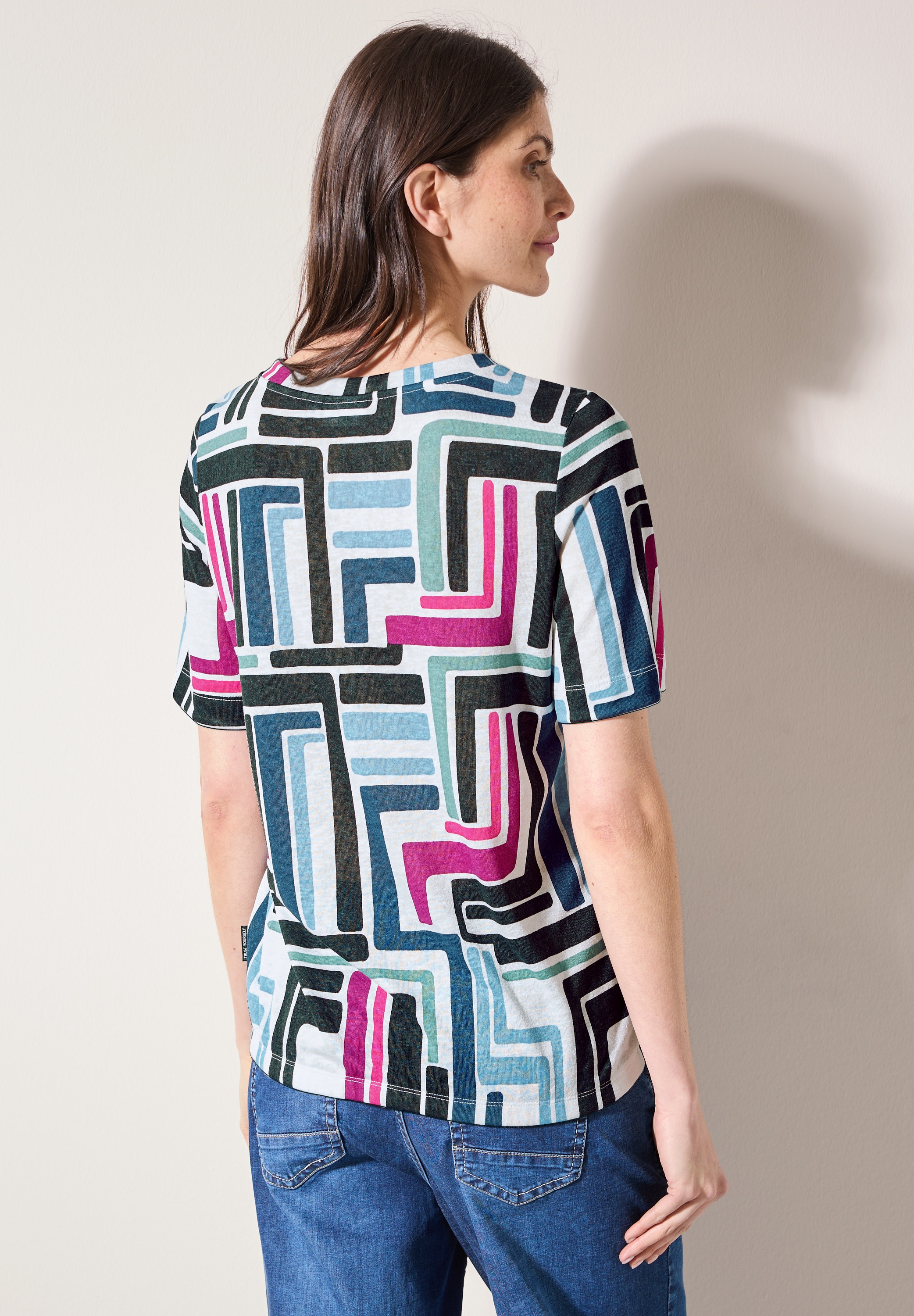 Cecil Print-Shirt, mit Elastiksaum