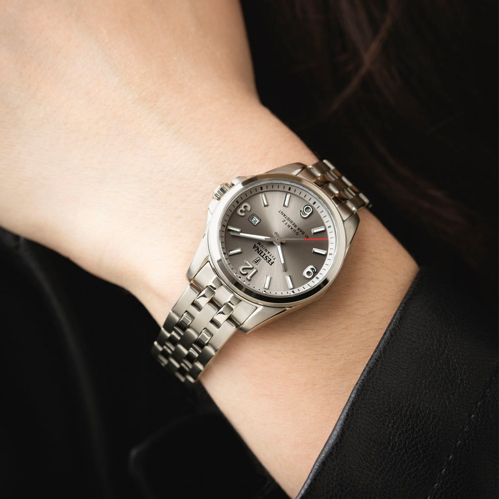 Festina Quarzuhr »Calendario Titanium«, Armbanduhr, Damenuhr, analog, Tag