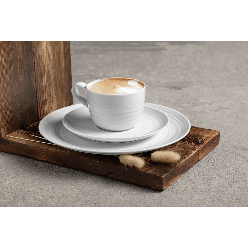 Seltmann Weiden Kaffeeservice »Geschirr-Set, Service Terra«, (Set, 18 tlg., 6x Kaffeeobertasse, 6x Kombi-Untertasse groß, 6x Frühstücksteller rund)
