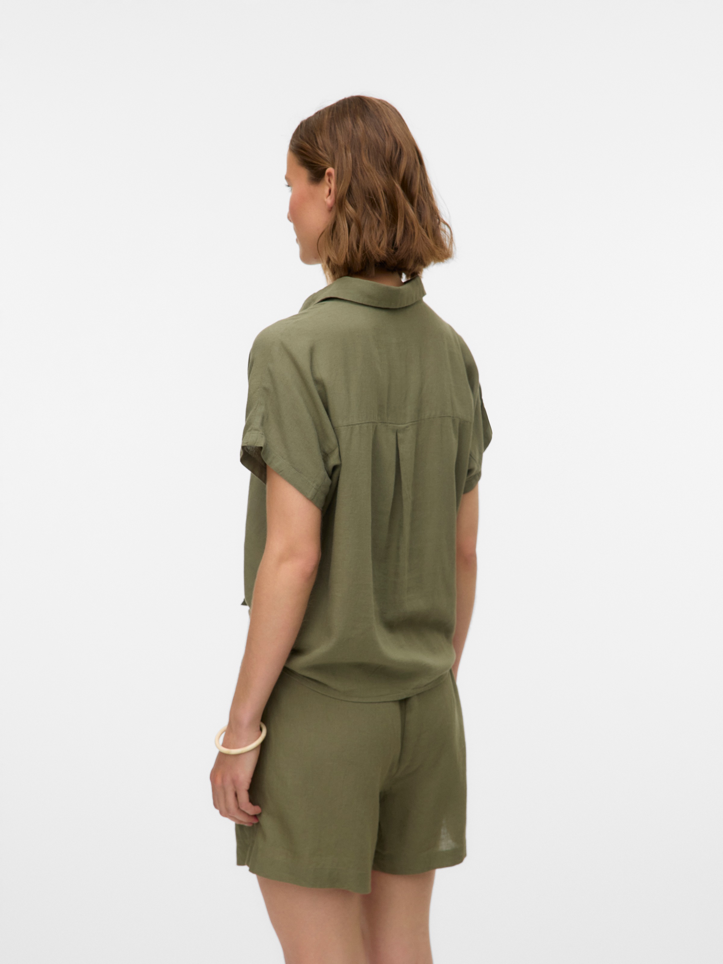 Vero Moda Kurzarmbluse "VMTHEA SS TIE SHIRT WVN NOOS" Viskosemischung, loos günstig online kaufen