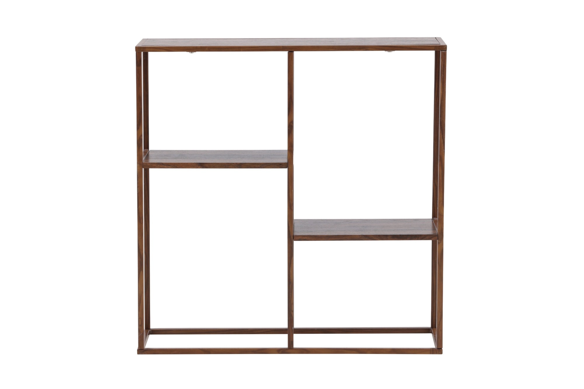 Venture Home Bücherregal »Staal, Bücherregal in warmer Walnussoptik, Stahlrahmen, Höhe 81 cm« Standregal, 3D-Folie, schlank, anspruchsvoll, modern