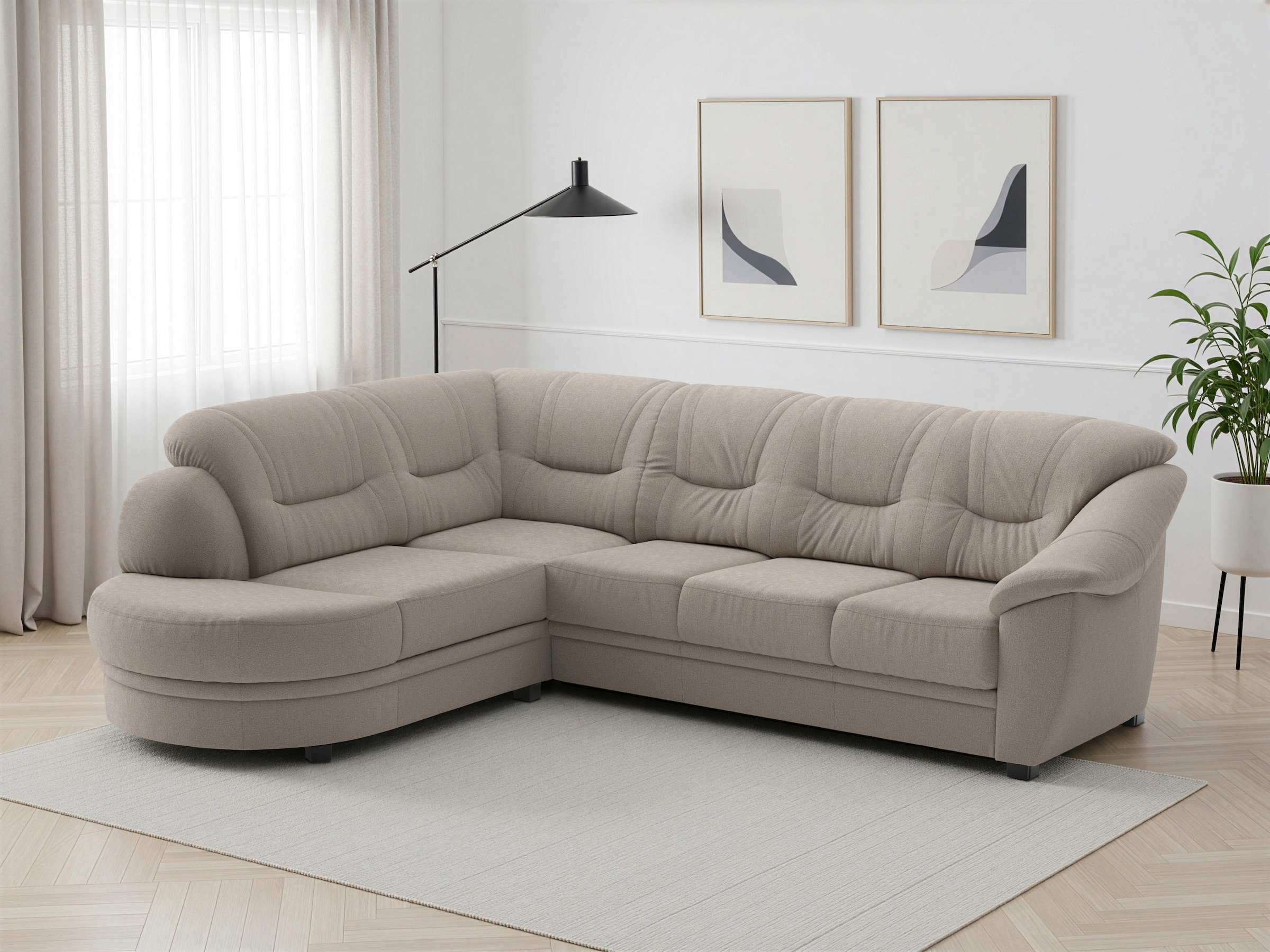 sit&more Ecksofa "Savona L-Form, B: 267 cm, Couch mit Federkern, Komfortsitzhöhe 46 cm" optional mit Schlaffunktion