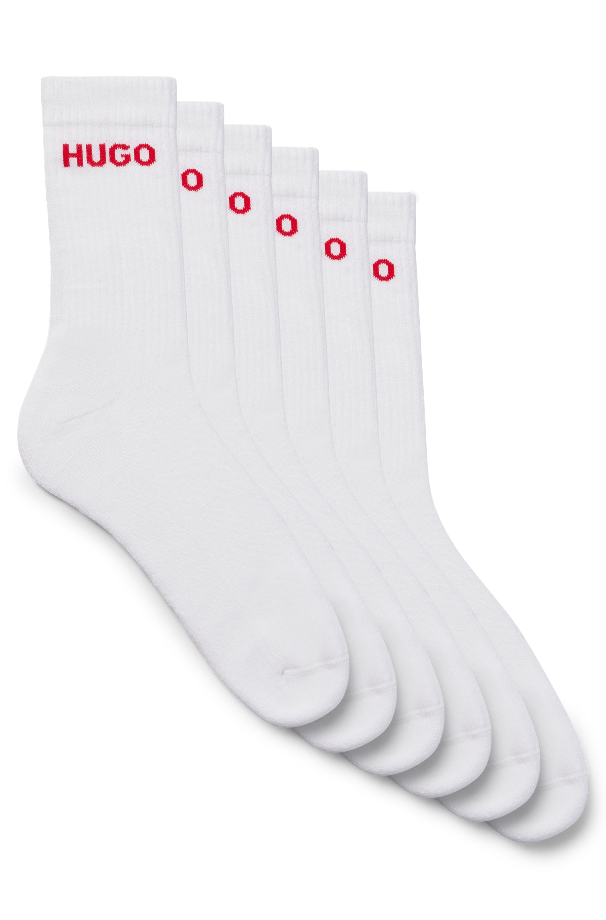 HUGO Underwear Socken »6P QS RIB LOGO CC«, (Packung, 6 Paar, 6er Pack), mit eingestricktem HUGO Logo