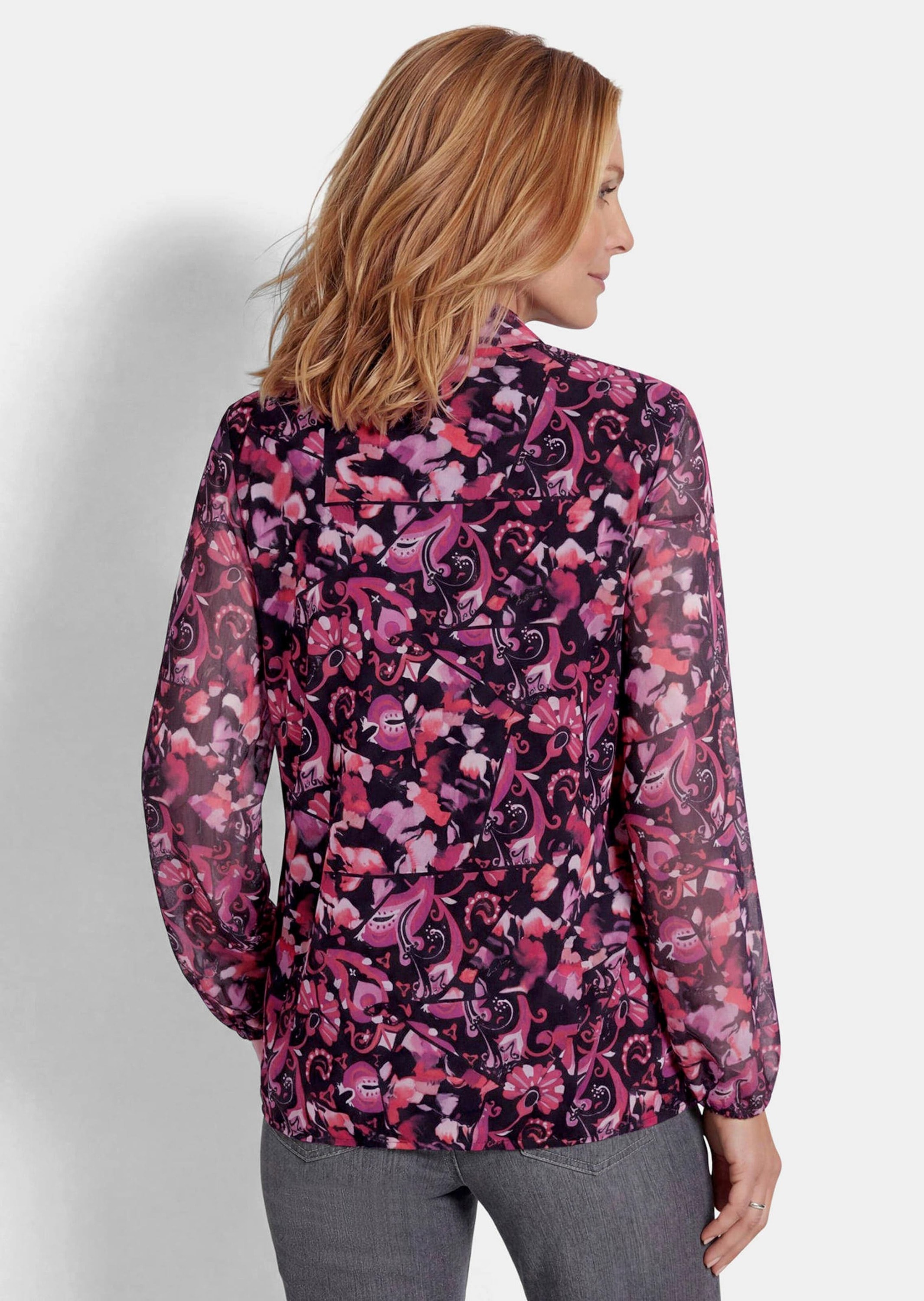 GOLDNER Print-Shirt »Mesh-Shirt mit Paisley-Druck« stretchbequemes Mesh Shirt mit Body mit Viskosejersey unterfüttert