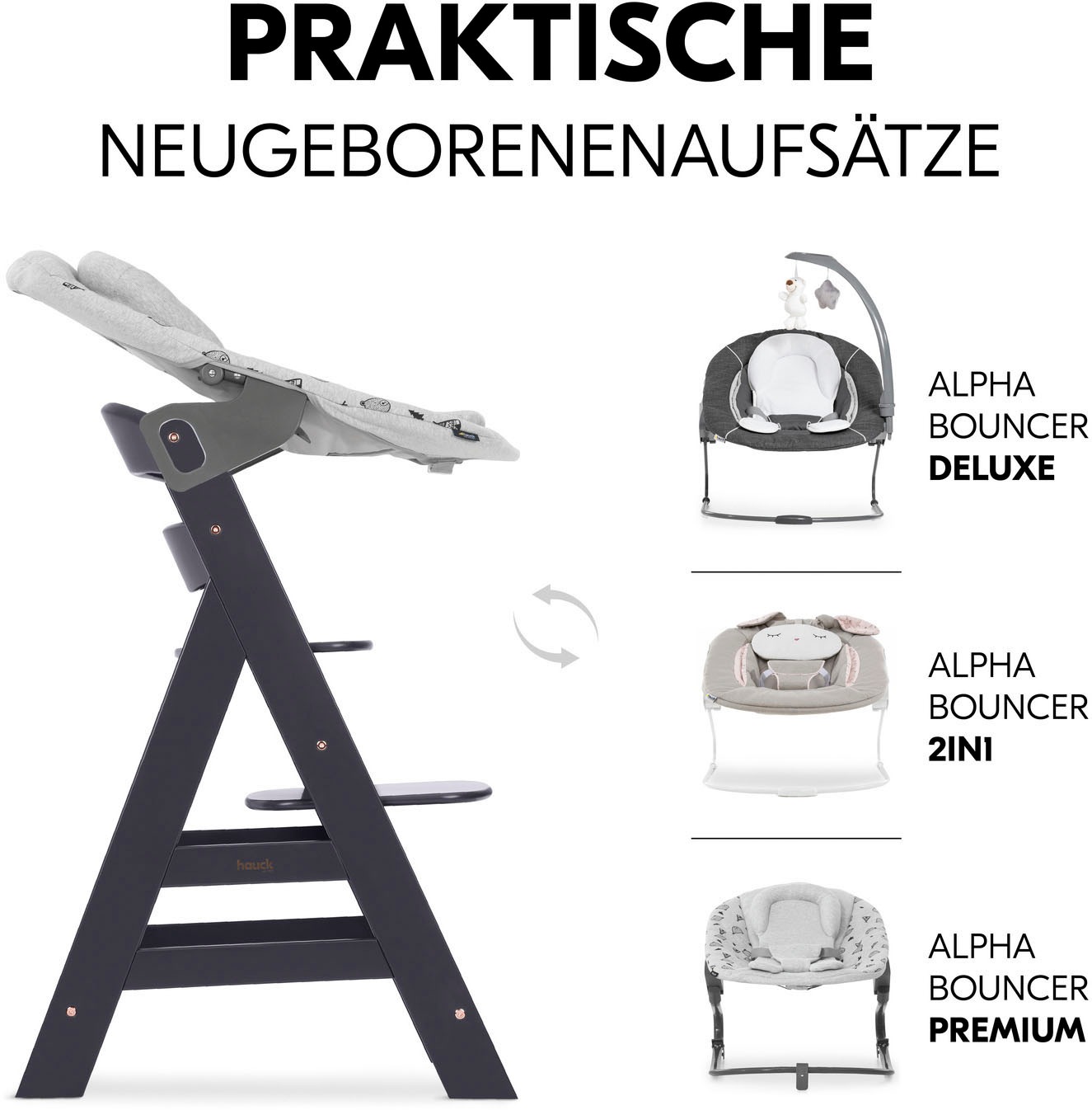 Hauck Hochstuhl »Alpha+, Dark grey«, FSC® - schützt Wald - weltweit